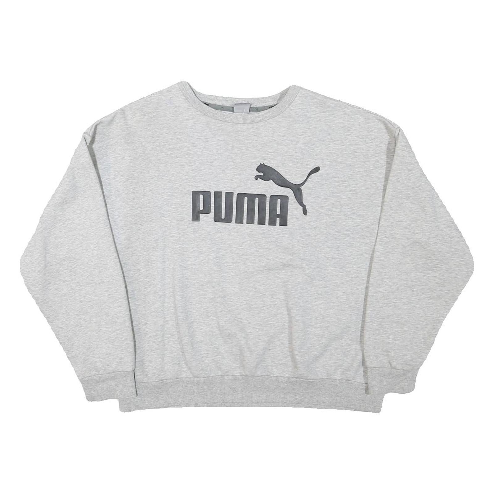 PUMA Womens Grey Sweatshirt Crew Neck XL Cotton Blend Logo Print Casual Pullover Refurbished - N/A refurbished available on Cerqular