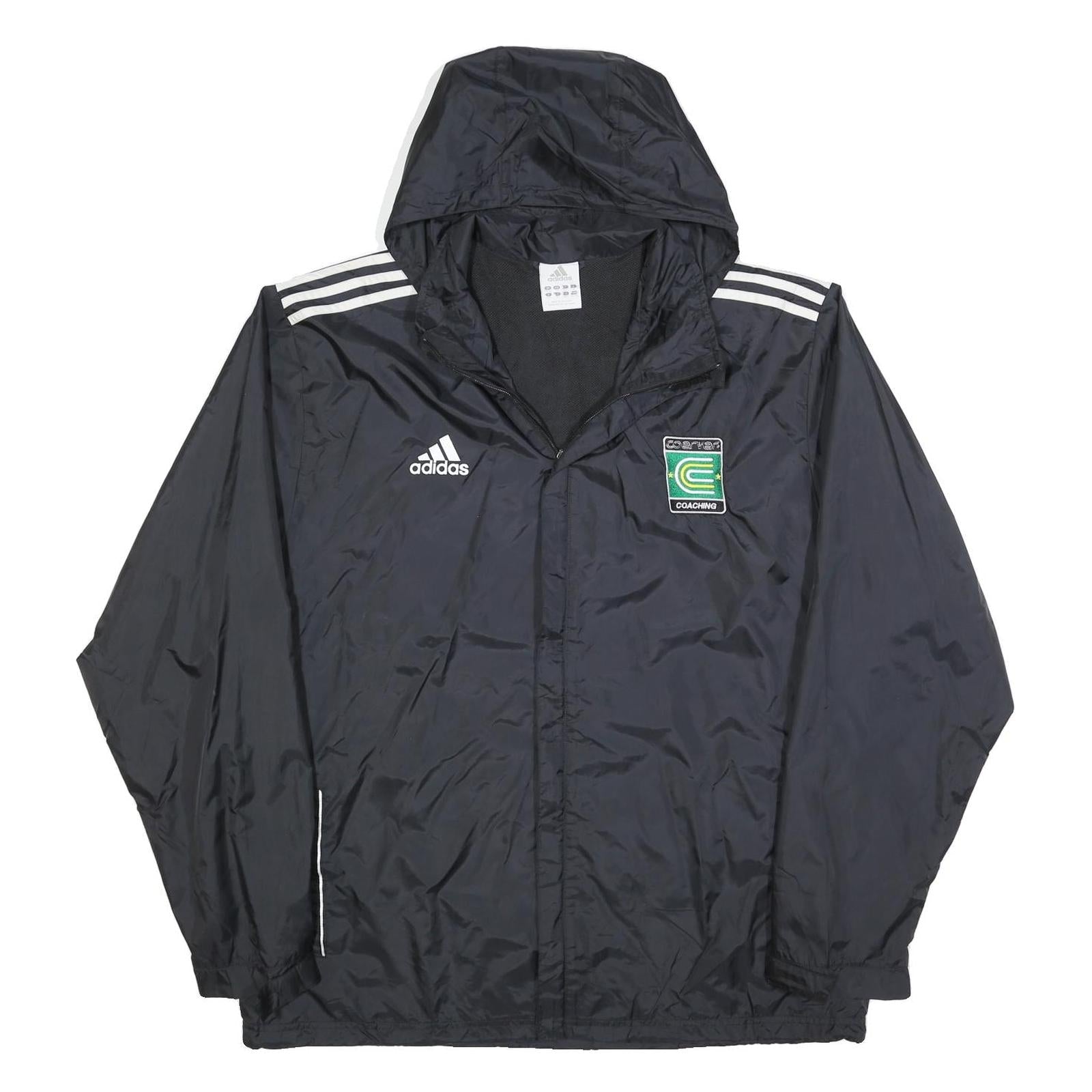 ADIDAS Mens Black Coach Zip Jacket XL Polyester Blend Plain Sportswear Refurbished - N/A refurbished available on Cerqular