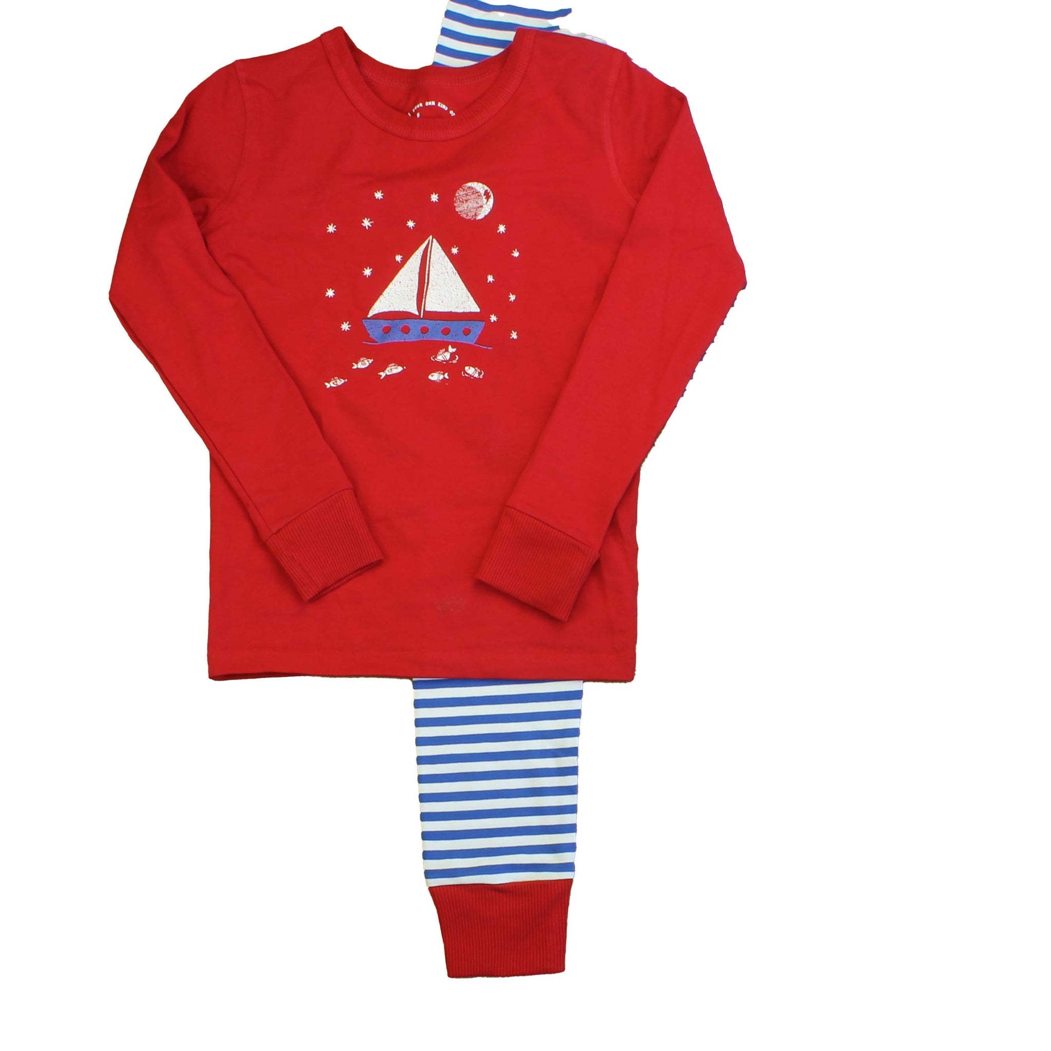 Pre-owned PJ Set size: 12 Years | Variant: Red | Blue | White | Stripes | Clothing Size: 12+ Years Refurbished - N/A (Note: There is no well-known brand named "M refurbished available on Cerqular