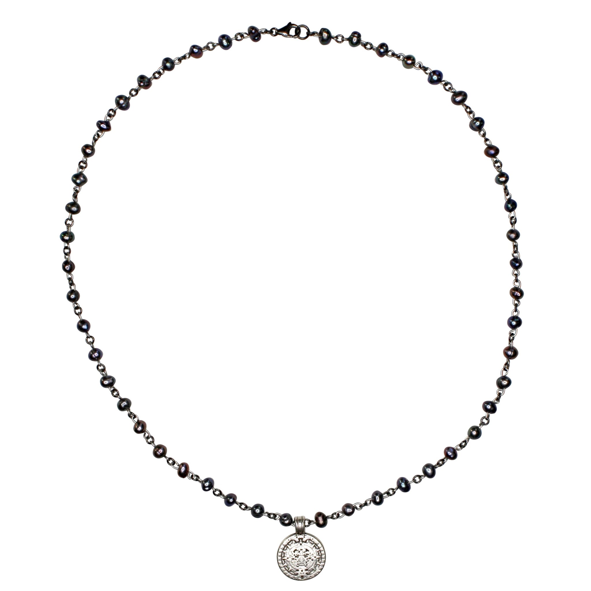 Black Pearl Coin Necklace | Size: 18"" Refurbished - N/A (Note: There is no well-known brand with this name refurbished available on Cerqular
