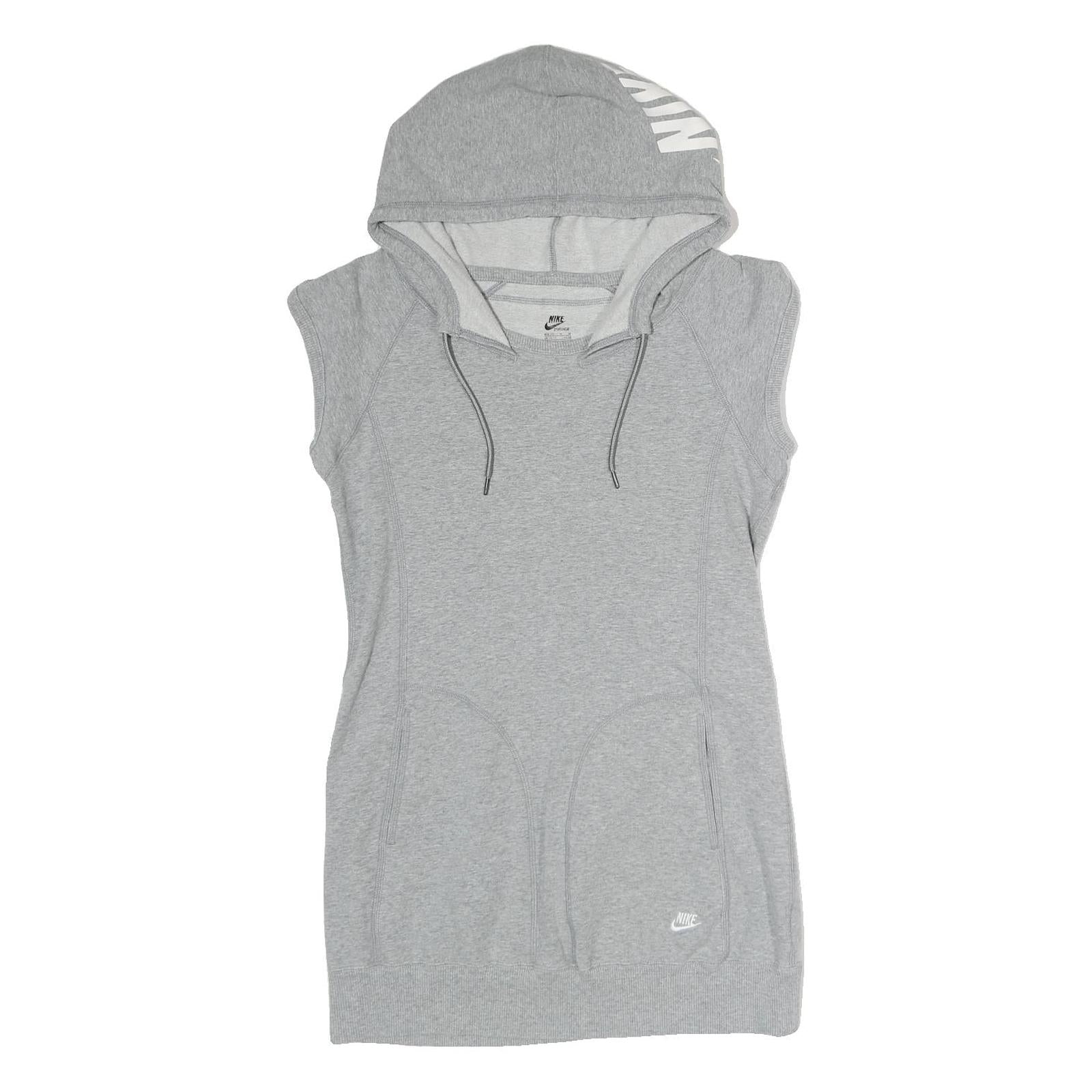 NIKE Womens Grey Hoodie Dress Cotton Sleeveless Mid Length M Sportswear Casual Refurbished - N/A refurbished available on Cerqular