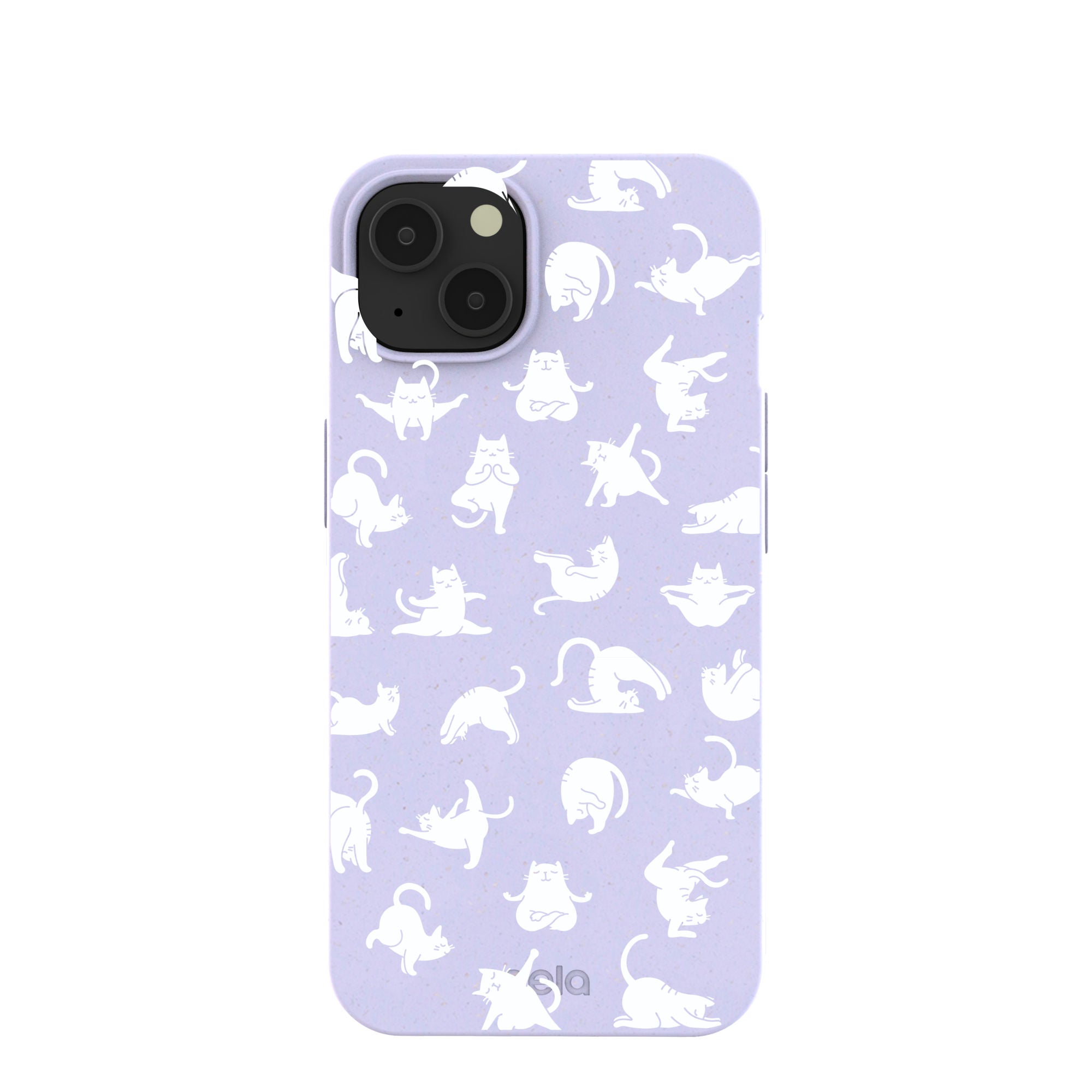 Lavender Yoga Cat iPhone 13 Case Refurbished - Pela Case refurbished available on Cerqular