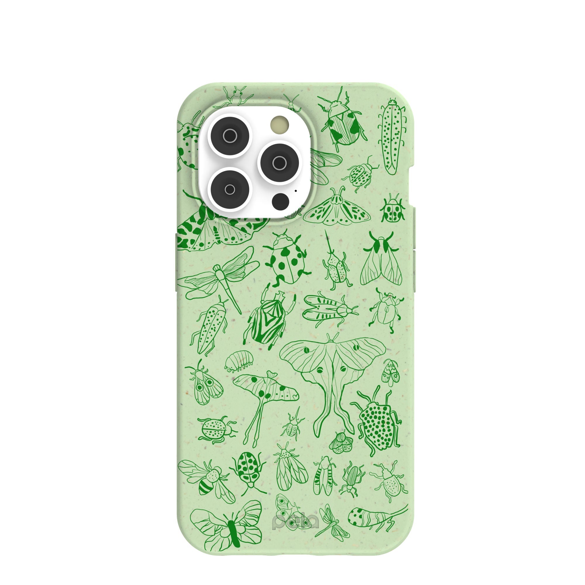 Sage Green Linear Entomology iPhone 14 Pro Case Refurbished - Pela Case refurbished available on Cerqular