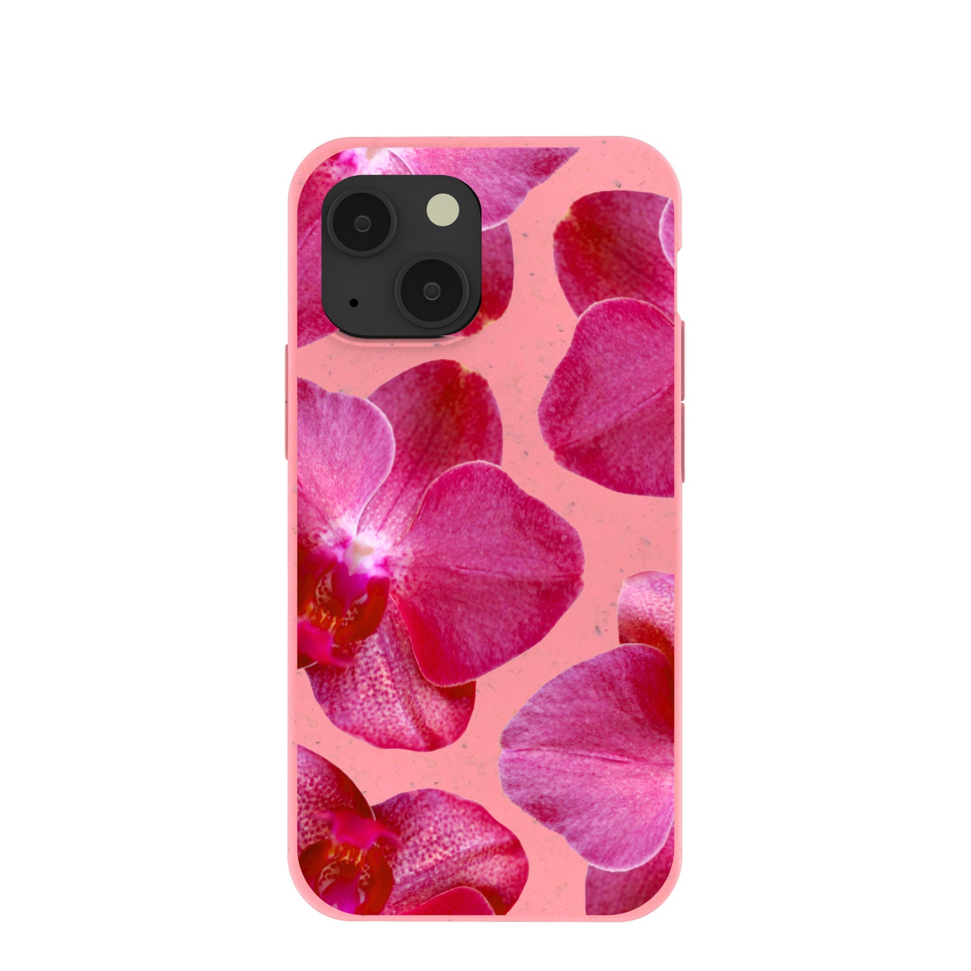 Bubblegum Pink Pink Orchids iPhone 13 Mini Case Refurbished - Pela Case refurbished available on Cerqular