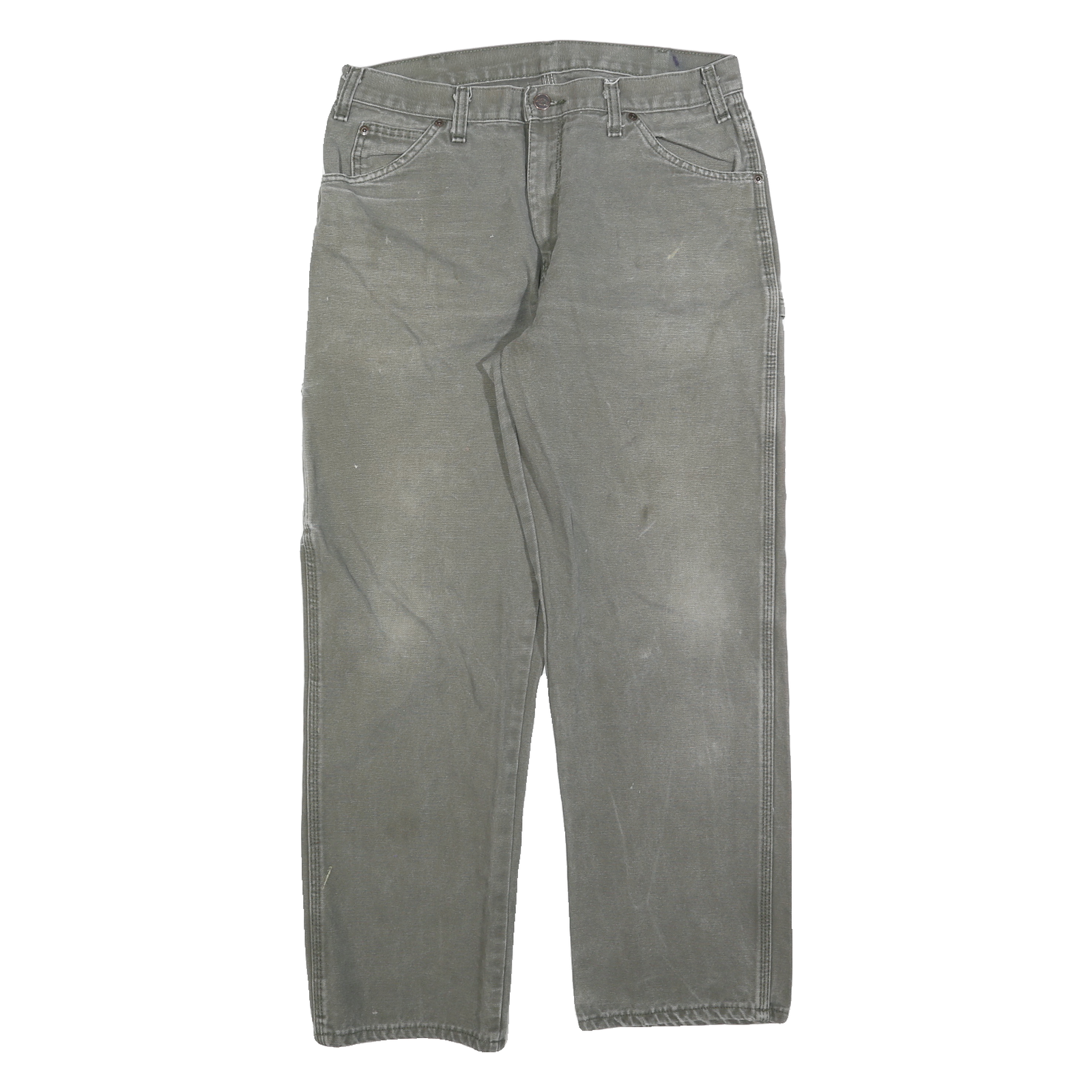 DICKIES Mens Jeans Grey Regular Straight Denim W34 L30 Workwear Durable Zip Refurbished - N/A refurbished available on Cerqular
