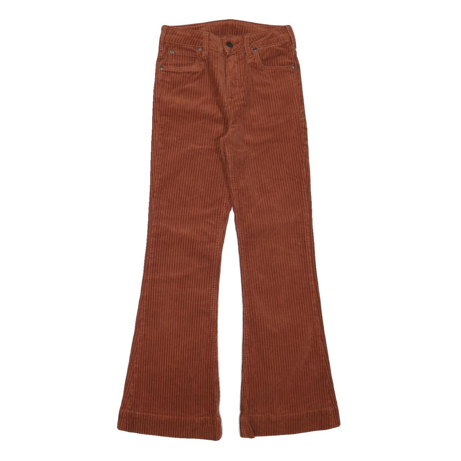 LEE Womens Cotton Blend Rust Brown Regular Fit Flared Trousers W24 L29 Corduroy Refurbished - N/A refurbished available on Cerqular