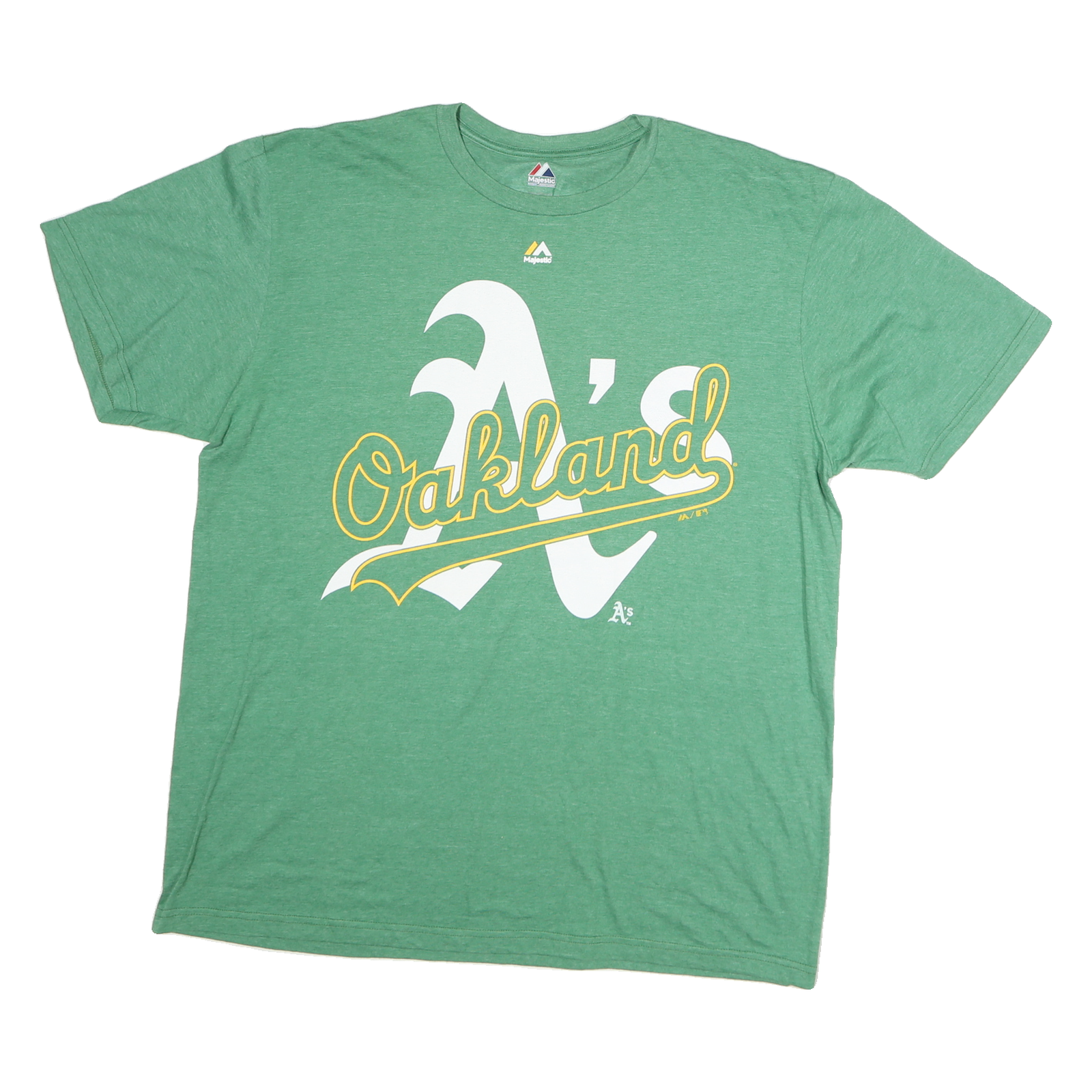 Buy MAJESTIC Mens Green Oakland A's Graphic T-Shirt XL Short Sleeve Crew Neck Cotton Refurbished - $18.19 MAJESTIC Mens Green Oakland A's Graphic T-Shirt XL Short Sleeve Crew Neck Cotton Refurbished - N/A refurbished available on Cerqular