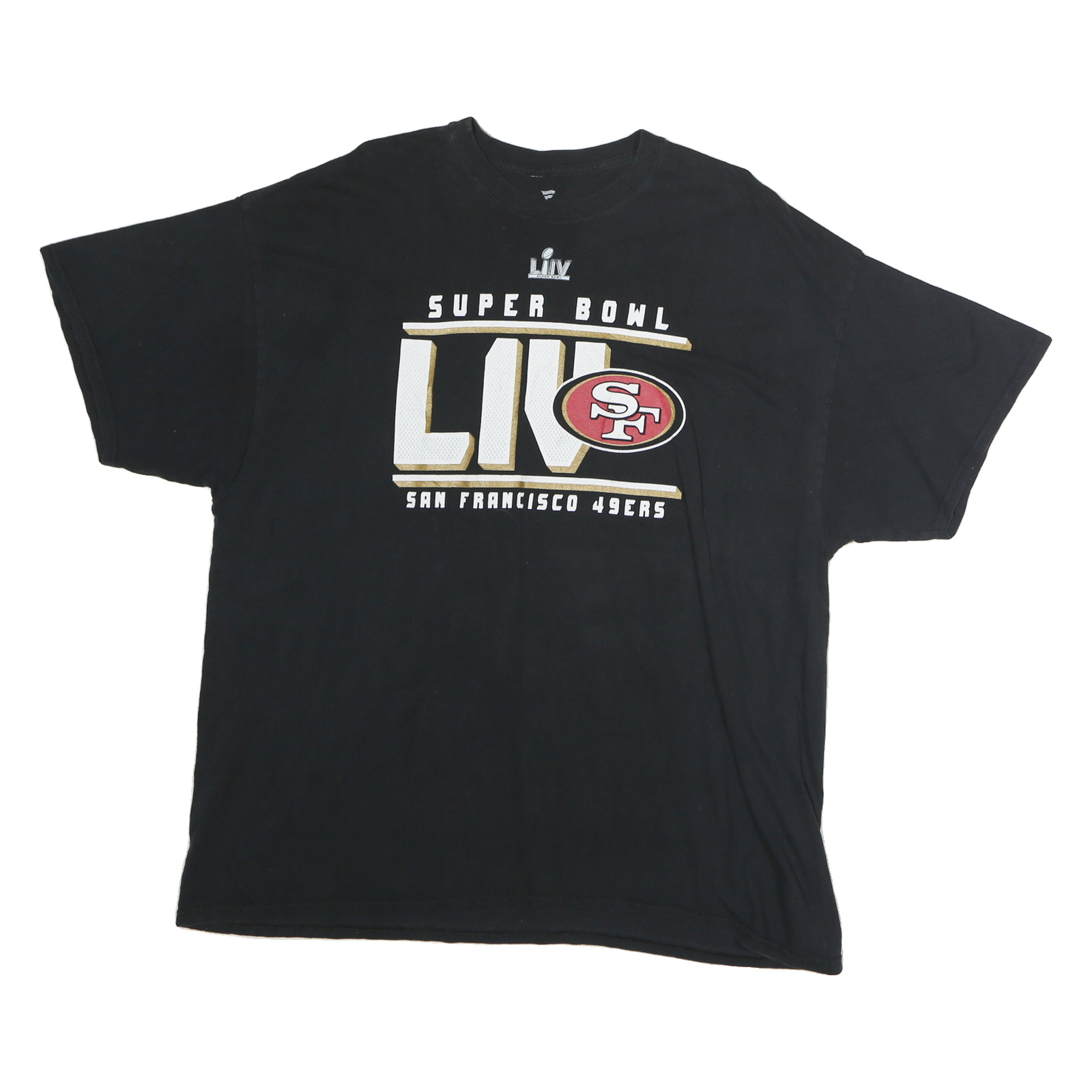 FANATIC Mens Black Super Bowl LIV Graphic T-Shirt XL Short Sleeve Crew Neck Refurbished - N/A refurbished available on Cerqular