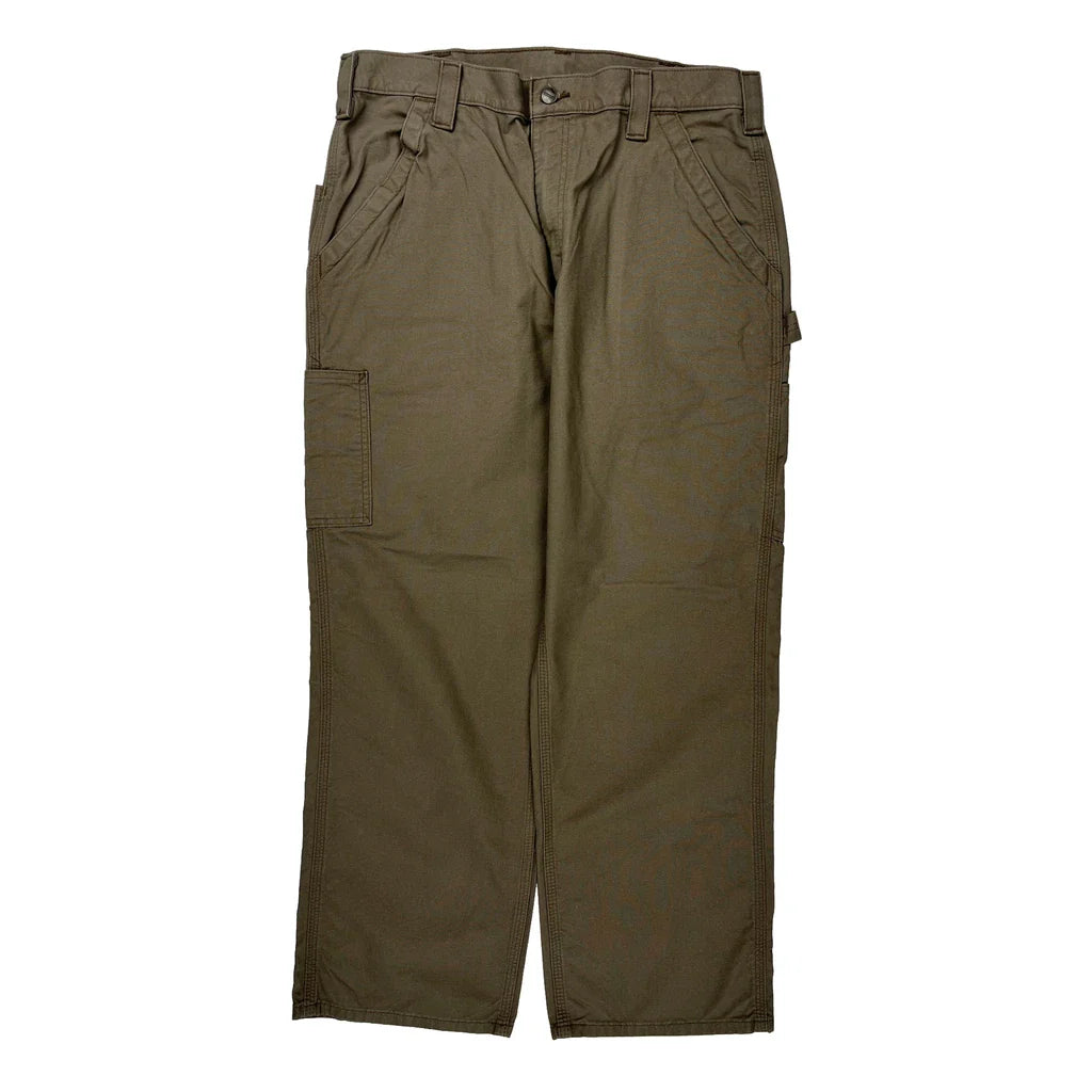Carhartt Carpenter Trousers - 35W 30L Brown Cotton Refurbished - Thrifted (note: this is a term often used to describe second- refurbished available on Cerqular