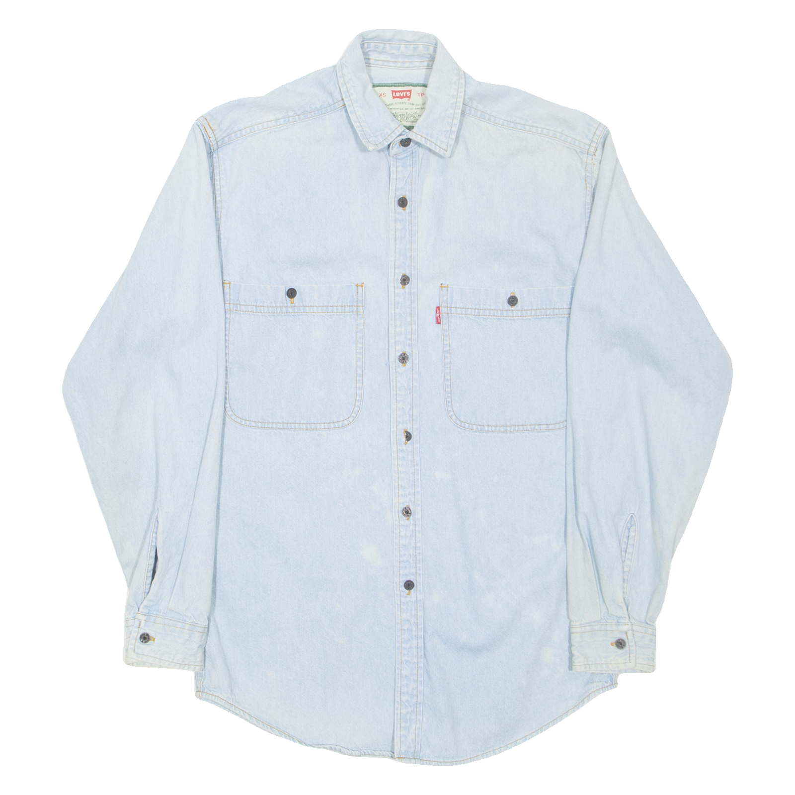LEVI'S Mens Denim Shirt Blue Long Sleeve S Refurbished - N/A refurbished available on Cerqular