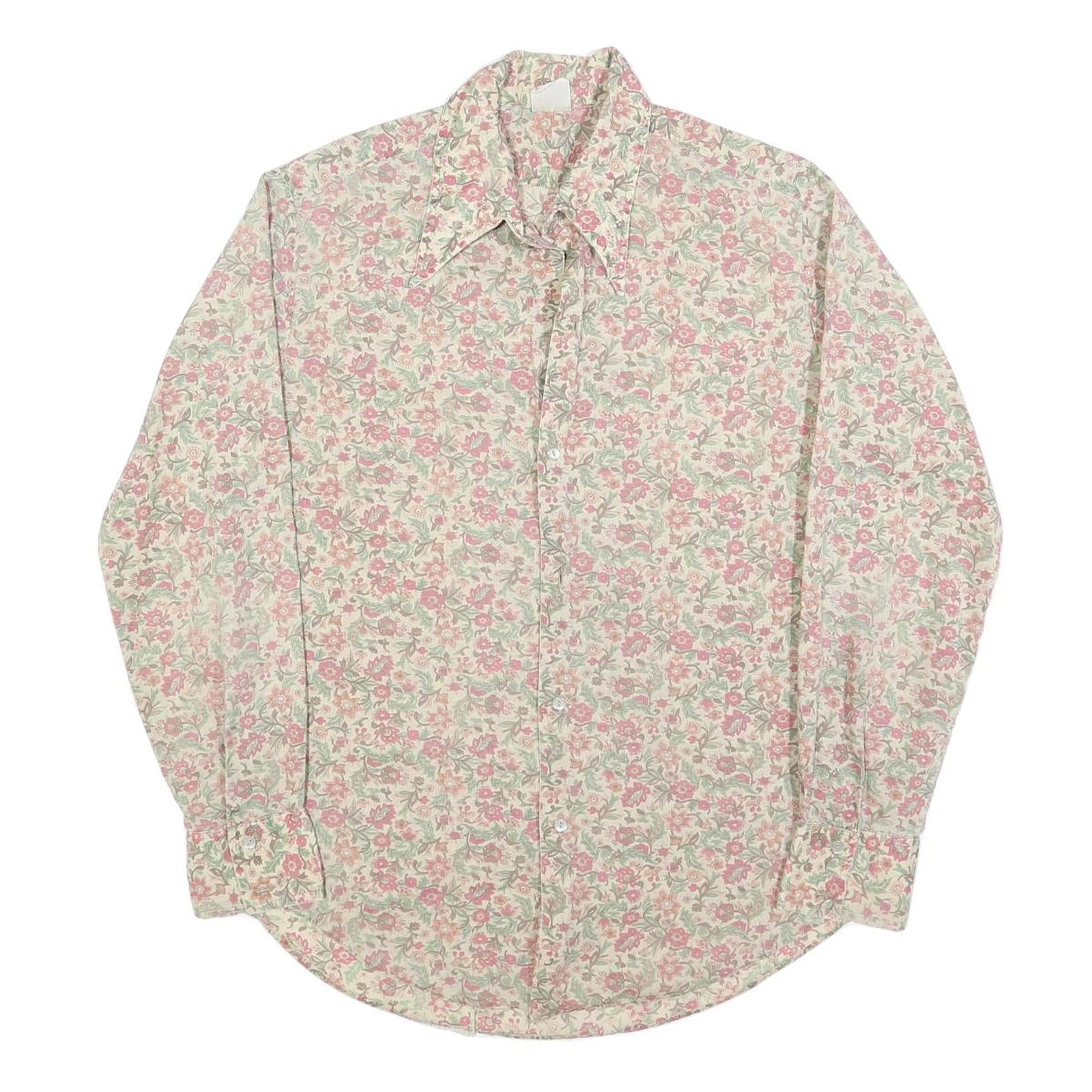 Buy Mens Beige Floral Cotton Blend Shirt L Vintage Style Button Closure Refurbished - $16.89 Mens Beige Floral Cotton Blend Shirt L Vintage Style Button Closure Refurbished - N/A refurbished available on Cerqular