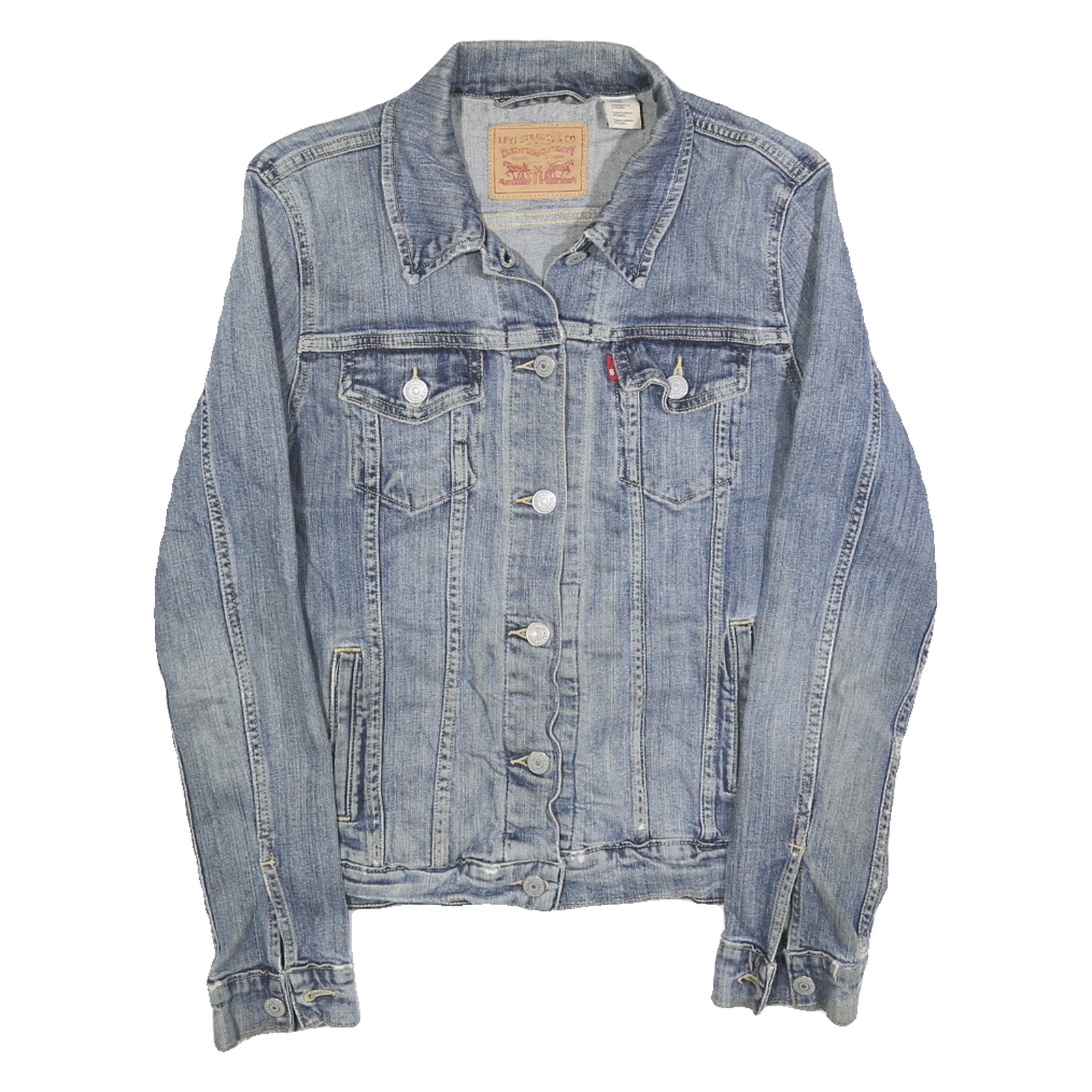LEVI'S Womens Blue Denim Jacket M Cotton Button Front Classic Fit Casual Refurbished - N/A refurbished available on Cerqular