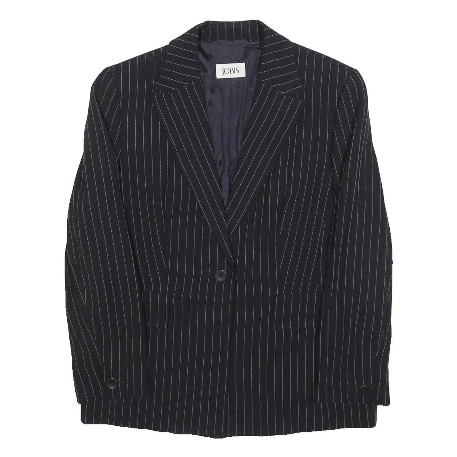 Buy JOBIS Womens Black Pinstripe Button Jacket M Woven Classic Tailored Refurbished - $37.69 JOBIS Womens Black Pinstripe Button Jacket M Woven Classic Tailored Refurbished - N/A refurbished available on Cerqular