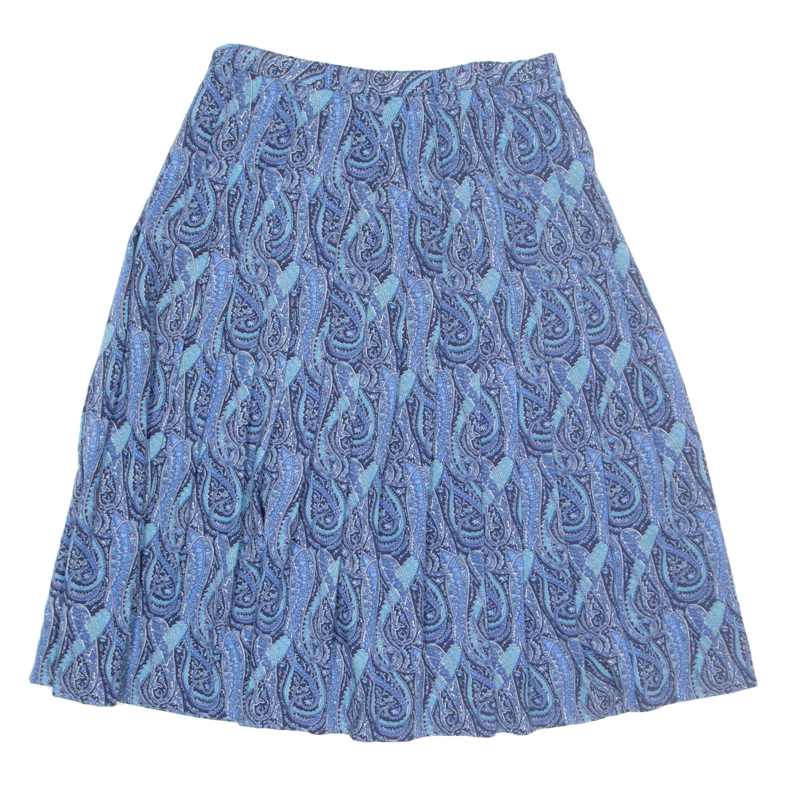 LADY H Womens A-Line Skirt Blue Midi Wool Paisley M Refurbished - N/A refurbished available on Cerqular