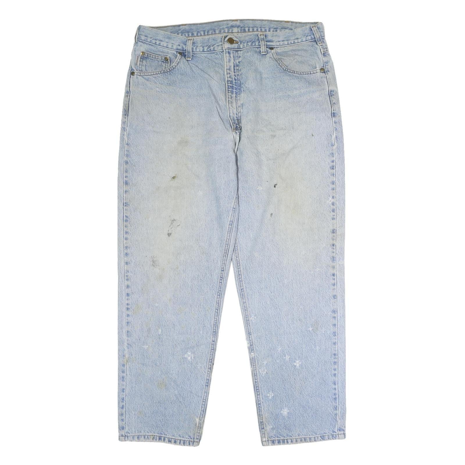 CARHARTT Mens Jeans Blue Regular Straight Denim Light W34 L29 Workwear Refurbished - N/A refurbished available on Cerqular