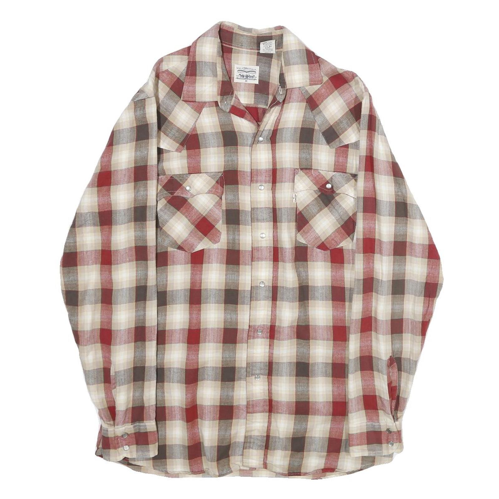 Buy LEVI'S Mens Red Brown Cream Check Shirt M Long Sleeve Cotton Casual Refurbished - $45.49 LEVI'S Mens Red Brown Cream Check Shirt M Long Sleeve Cotton Casual Refurbished - N/A refurbished available on Cerqular