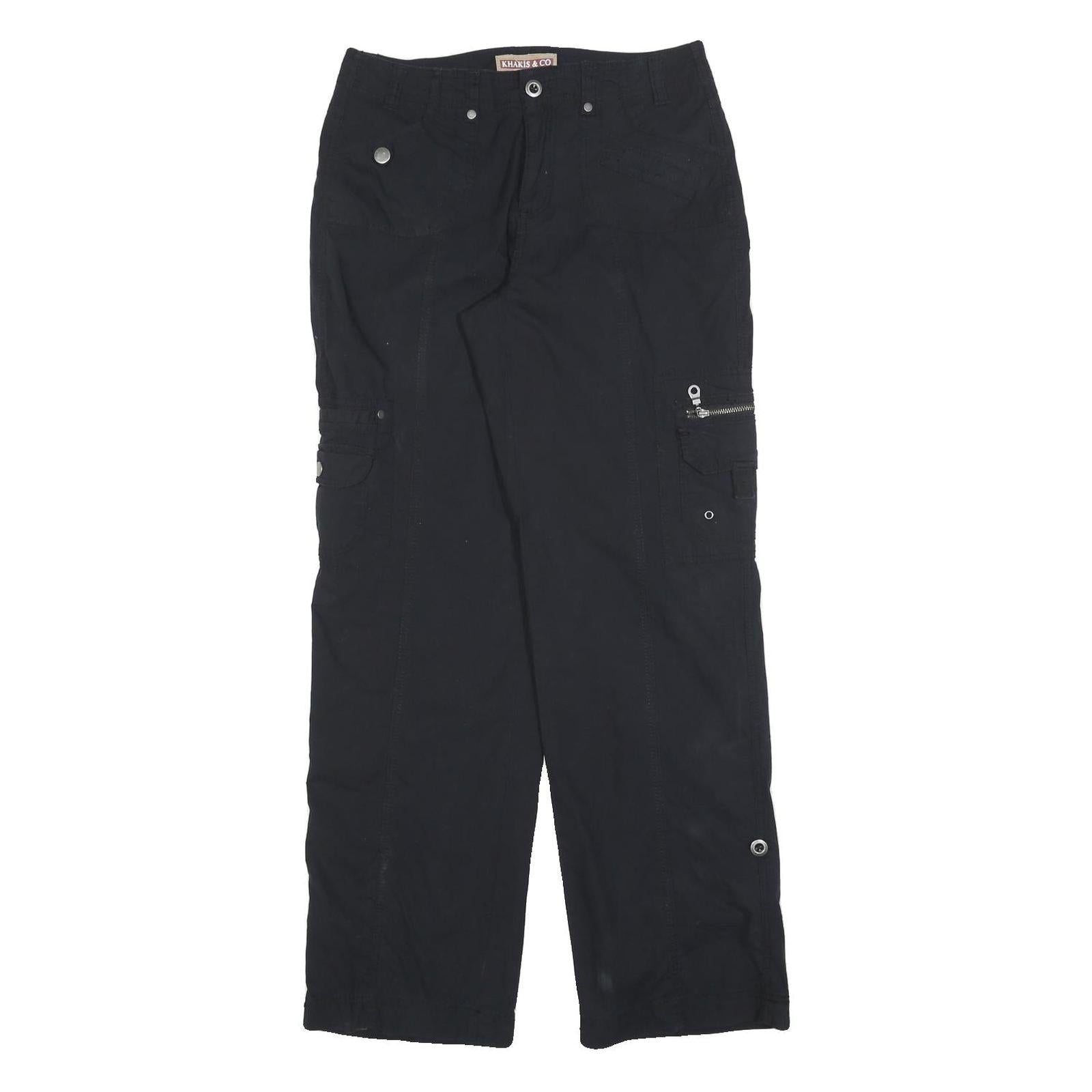 KHAKIS & CO Womens Cotton Blend Black Regular Fit Straight Leg Trousers W30 L32 Refurbished - N/A refurbished available on Cerqular