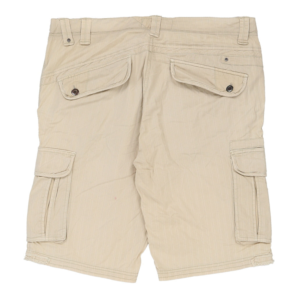 Keep In Touch Cargo Shorts - 39W 13L Cream Cotton Refurbished - Thrifted (note: this is a term often used to describe second- refurbished available on Cerqular