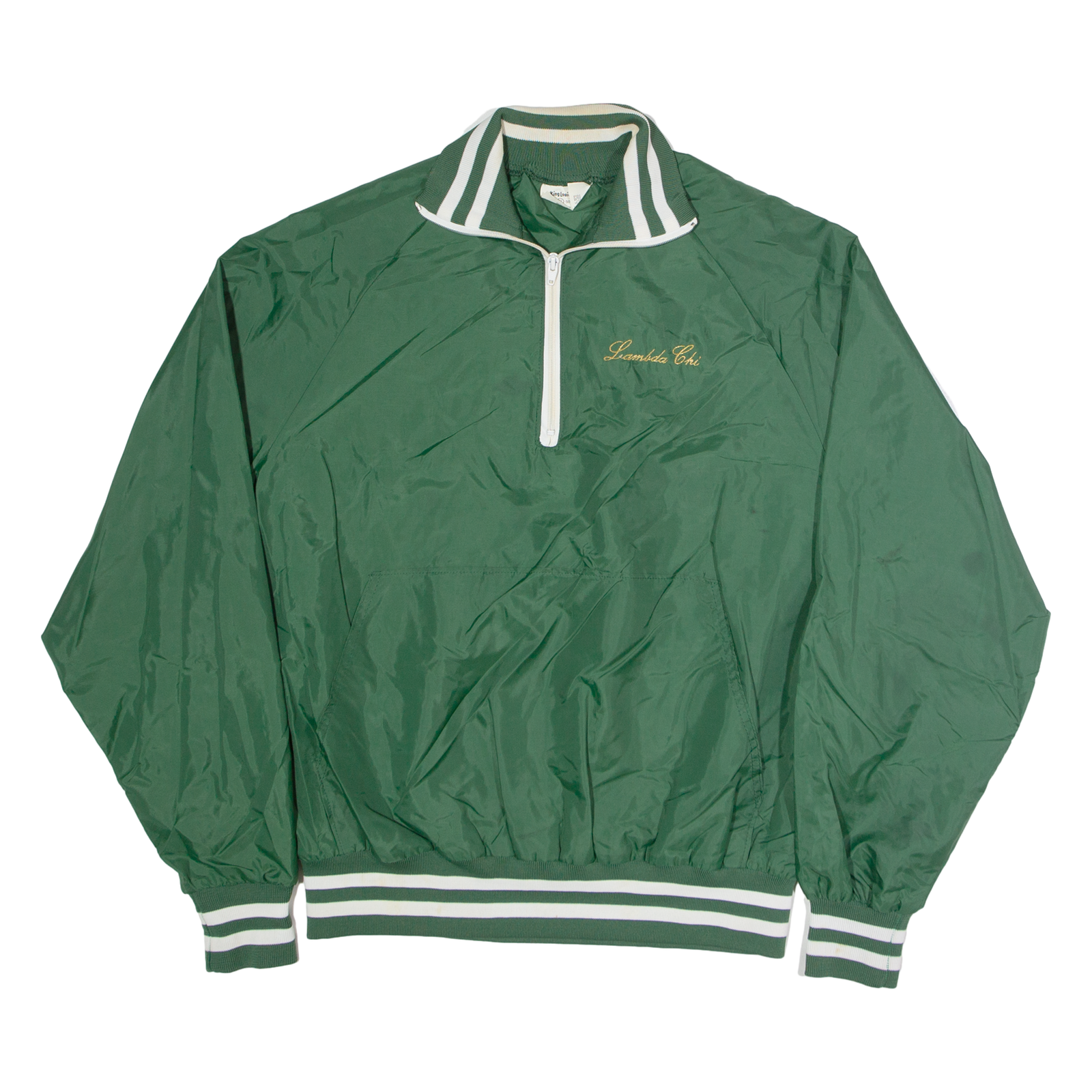 KING LOUIE Lambda Chi Mens Track Jacket Green Nylon XL Refurbished - N/A refurbished available on Cerqular