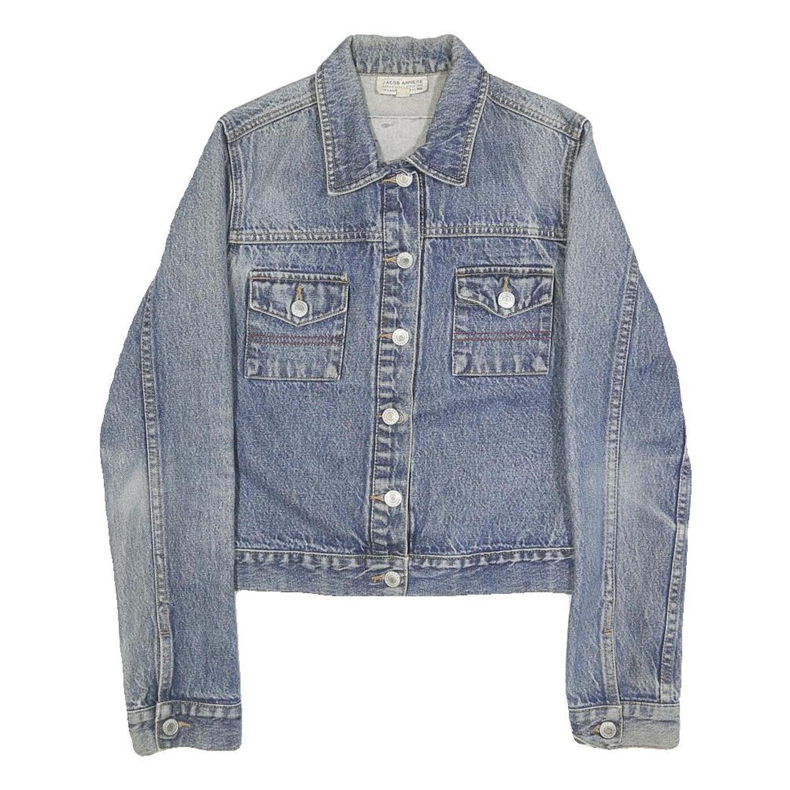 JACOB ANNEXE Womens Blue Cotton Denim Jacket S Classic Button Closure Casual Refurbished - N/A refurbished available on Cerqular