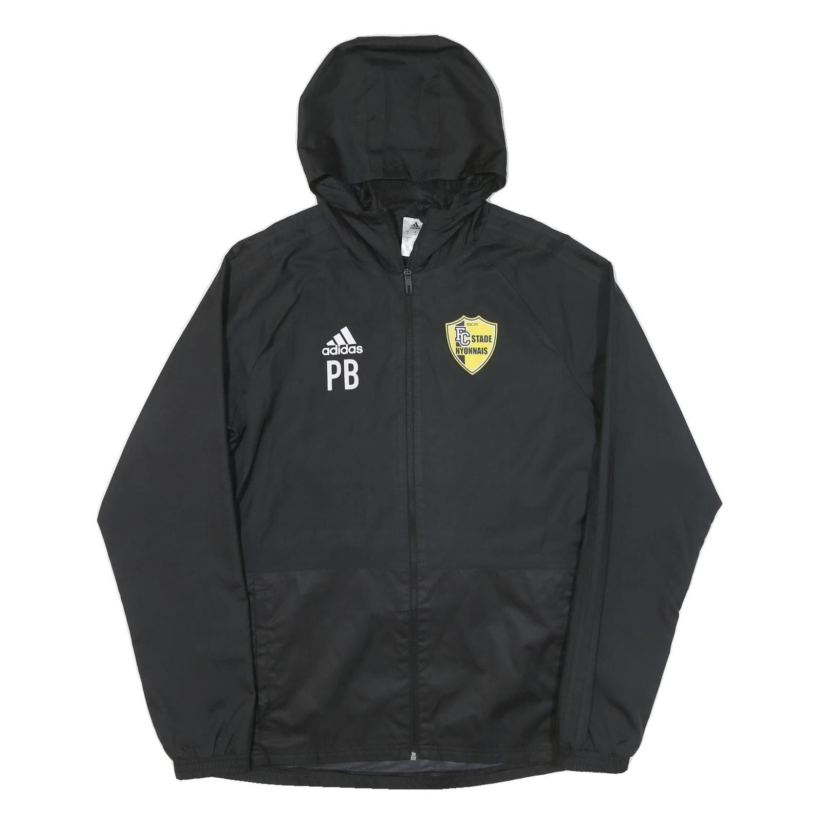 ADIDAS Mens Black Yellow Track Jacket M Polyester Plain Zip Hooded Refurbished - N/A refurbished available on Cerqular