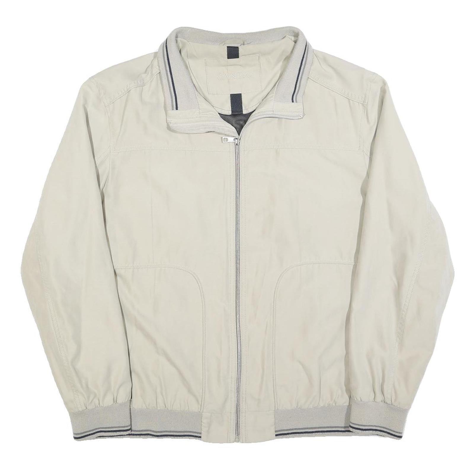 CANDA Mens Cream Jacket XL Polyester Blend Plain Zip Closure Casual Urban Style Refurbished - N/A refurbished available on Cerqular