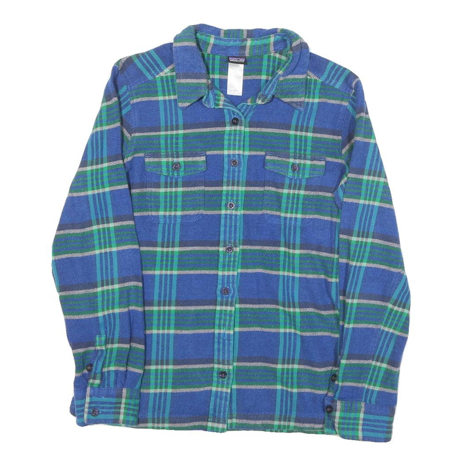 PATAGONIA Womens Blue & Green Checked Shirt UK 6 Long Sleeve Button Front Casual Refurbished - N/A refurbished available on Cerqular