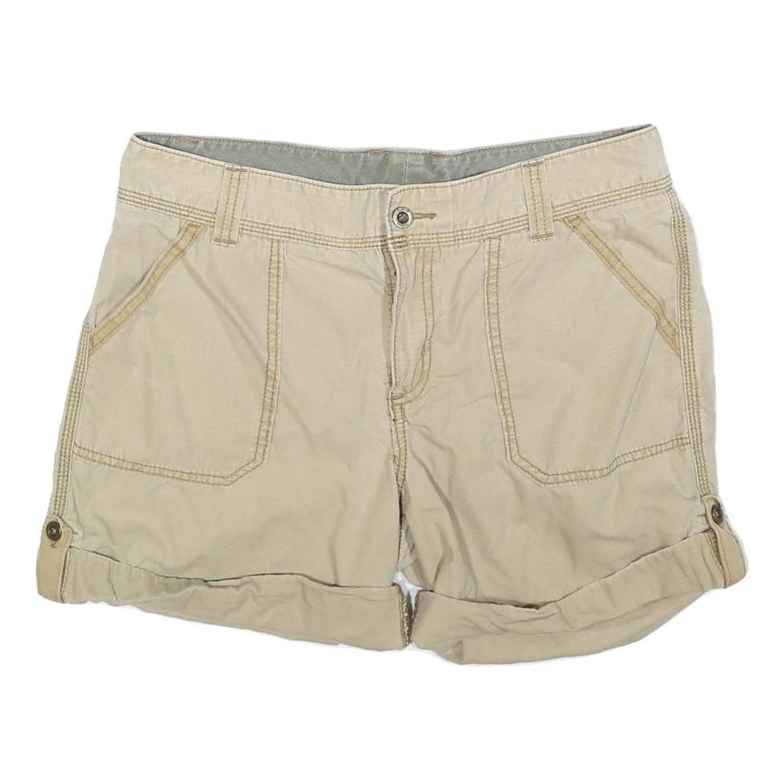 CARHARTT Womens Beige Casual Cotton Blend Shorts L W36 Roll-Up Hem Button Refurbished - N/A refurbished available on Cerqular