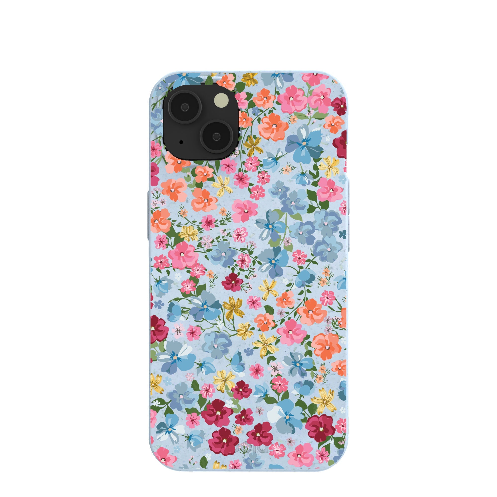 Powder Blue Fleurs iPhone 13 Case Refurbished - Pela Case refurbished available on Cerqular