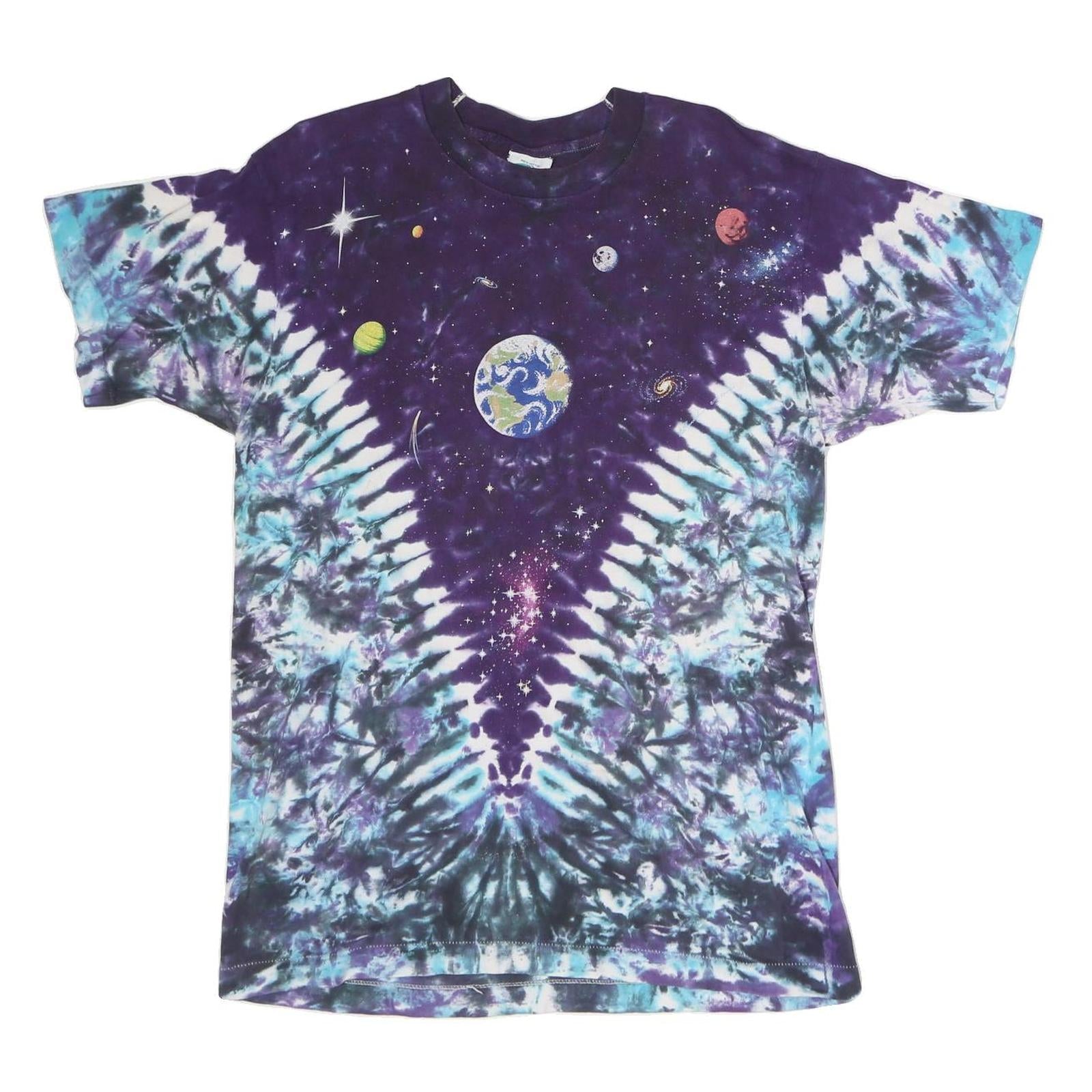 LIQUID BLUE Mens Blue & Purple Graphic T-Shirt L Short Sleeve Crew Neck Cosmic Refurbished - N/A refurbished available on Cerqular