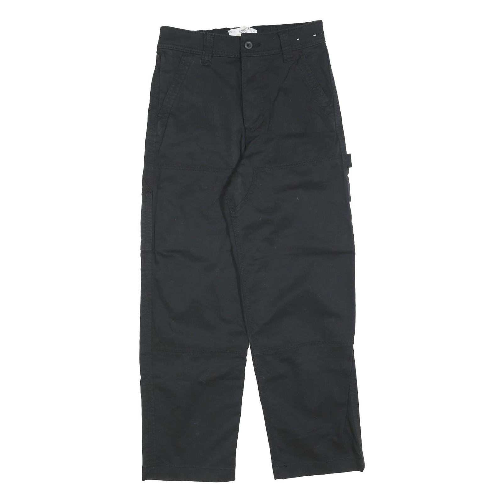 HOLLISTER Womens Black Relaxed Cargo Trousers W28 L28 Cotton Blend Zip Refurbished - N/A refurbished available on Cerqular