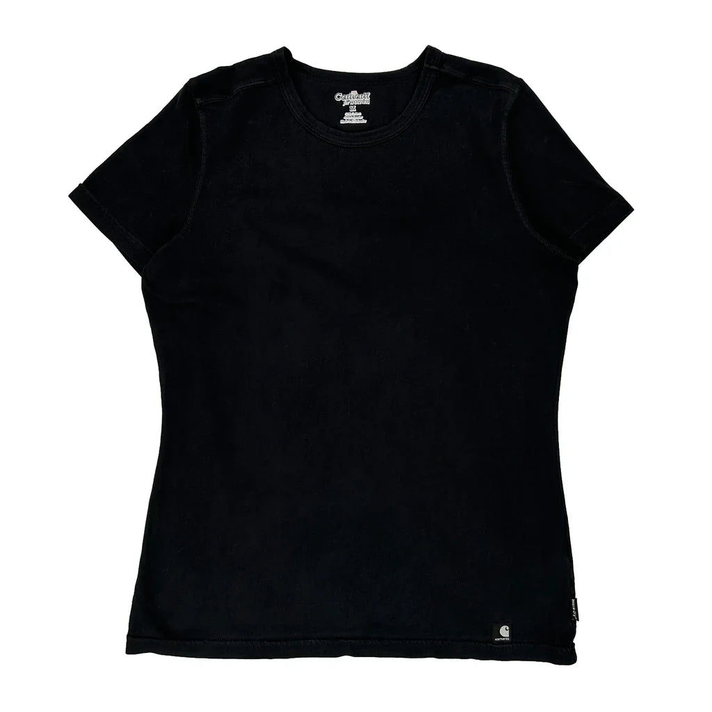Carhartt T-Shirt - Medium Black Cotton Refurbished - Thrifted (note: this is a term often used to describe second- refurbished available on Cerqular
