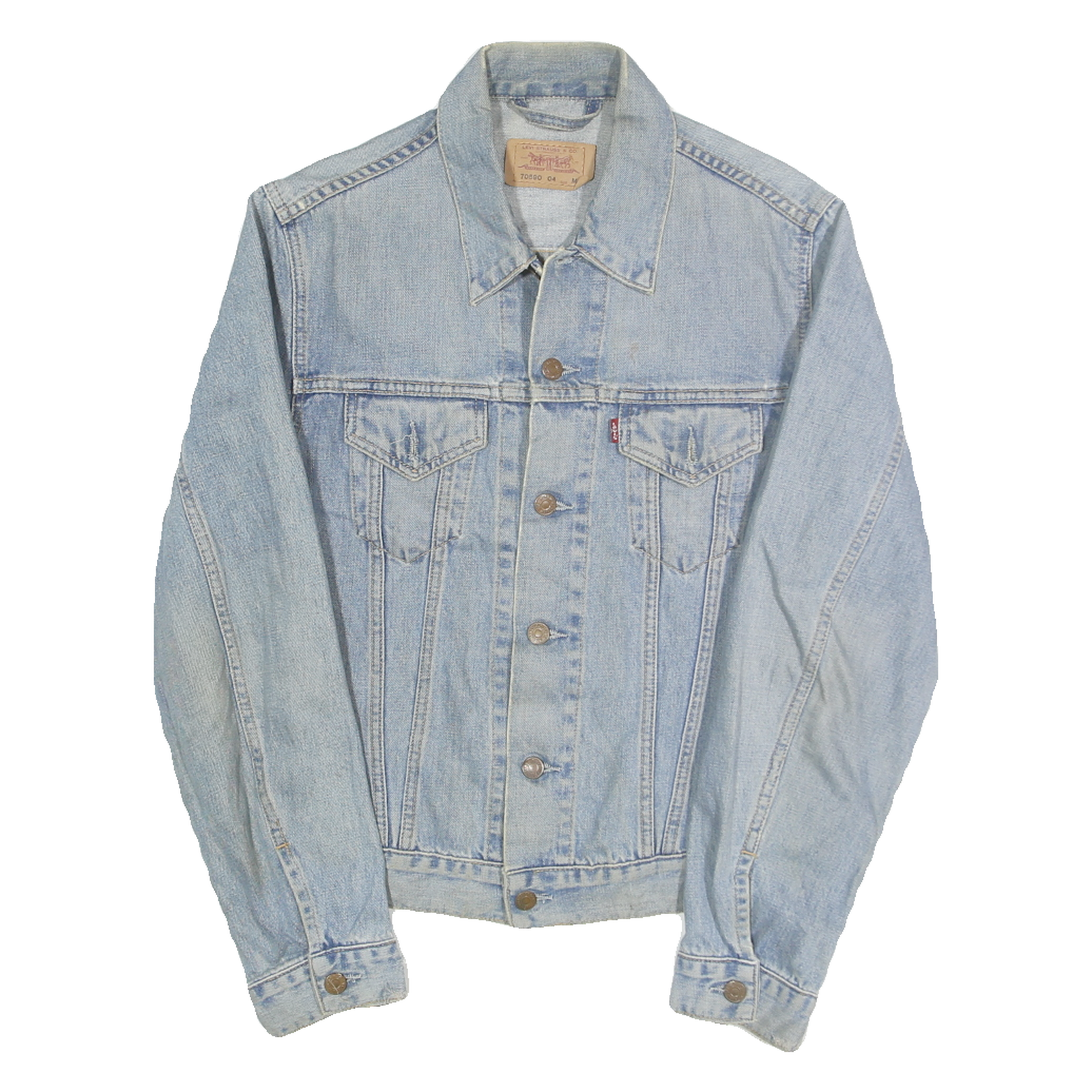 LEVI'S Womens Blue Cotton Denim Jacket M Button Plain Classic Casual Refurbished - N/A refurbished available on Cerqular