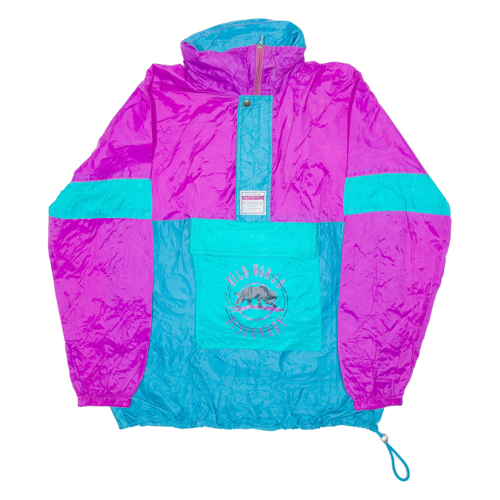 WILD WORLD DISCOVERY Womens Anorak Jacket Purple Nylon 90s Hooded L Refurbished - N/A refurbished available on Cerqular