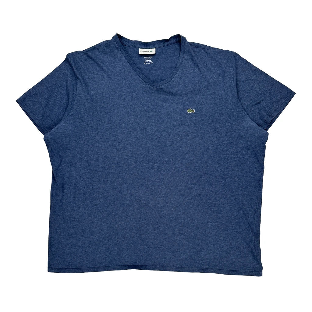 Lacoste T-Shirt - 4XL Blue Cotton Refurbished - Thrifted (note: this is a term often used to describe second- refurbished available on Cerqular
