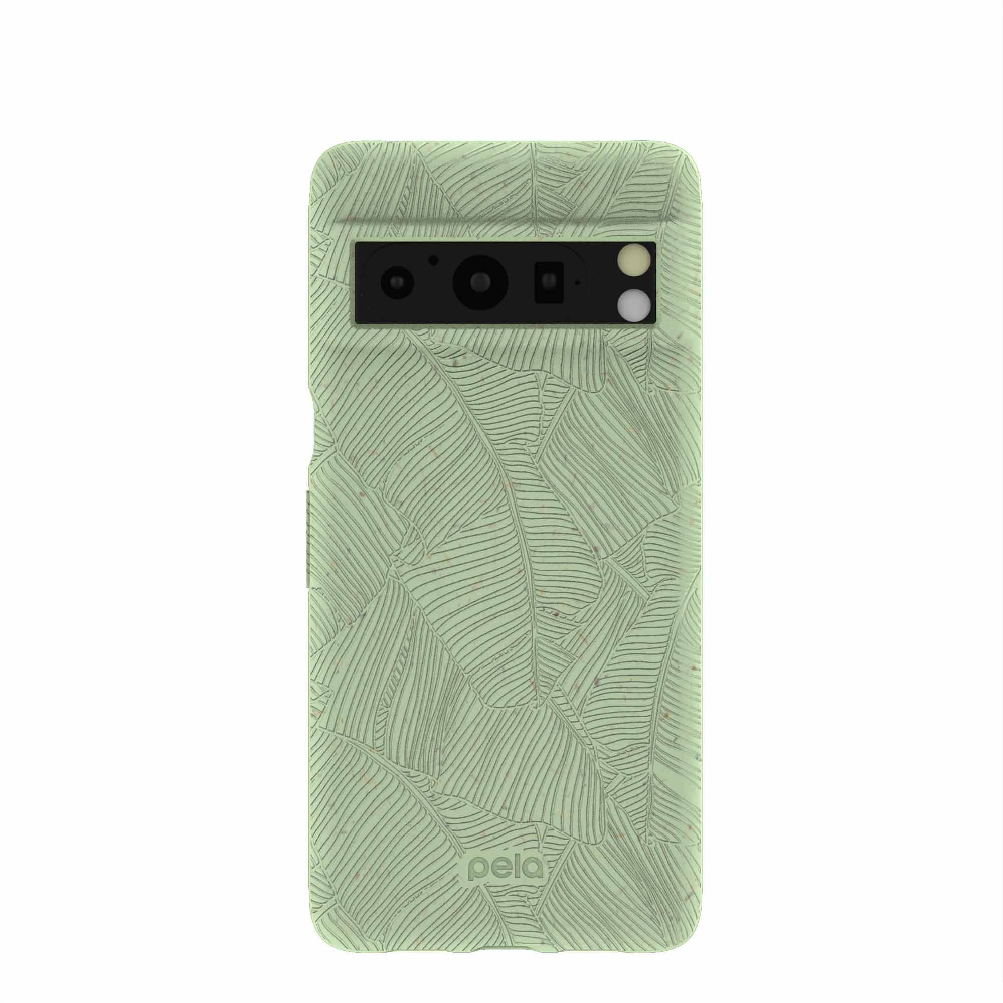 Sage Green Lushy Leaves Google Pixel 8 Pro Case Refurbished - Pela Case refurbished available on Cerqular