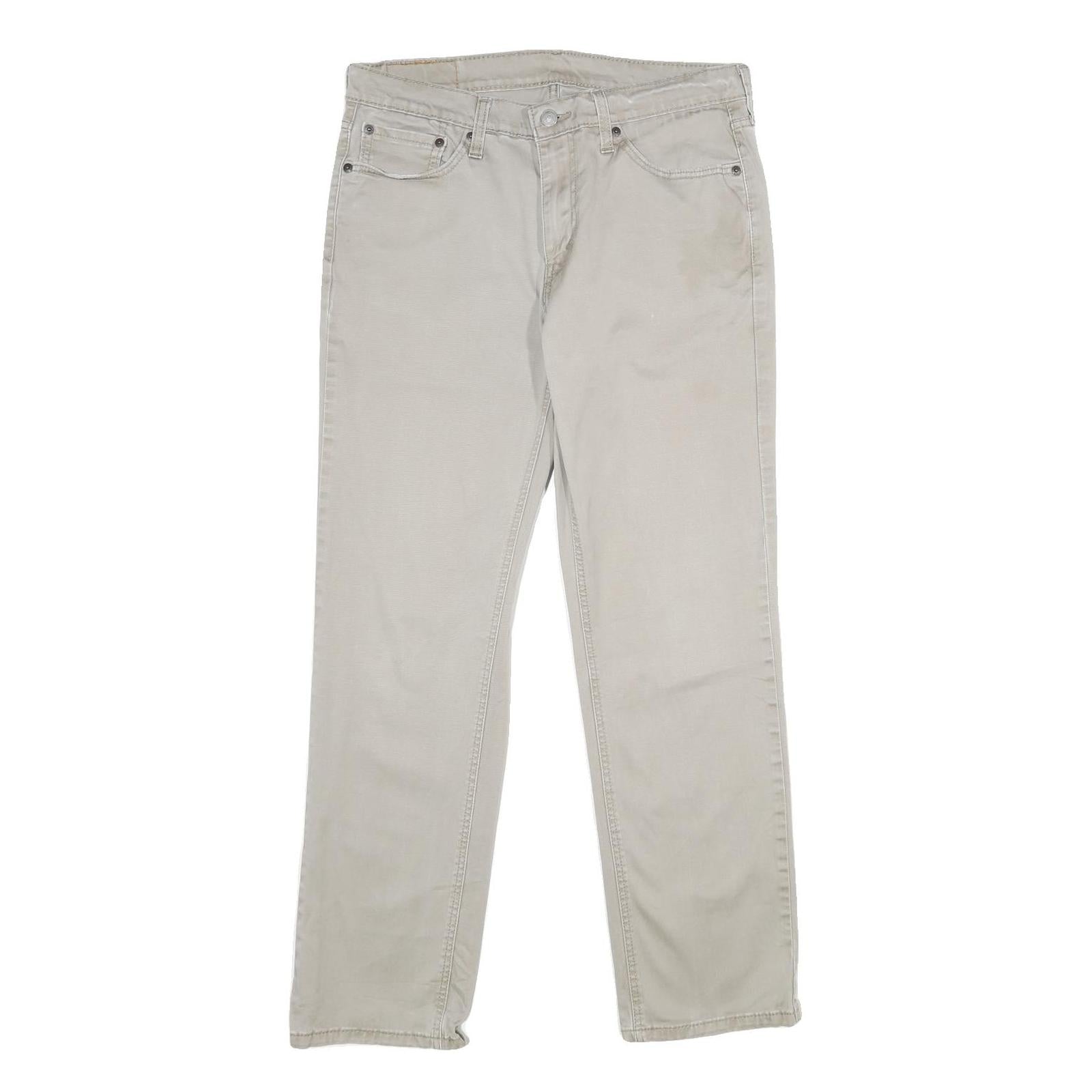 LEVI'S Mens Regular Beige Trousers W32 L32 Cotton Blend Zip Classic Straight Refurbished - N/A refurbished available on Cerqular