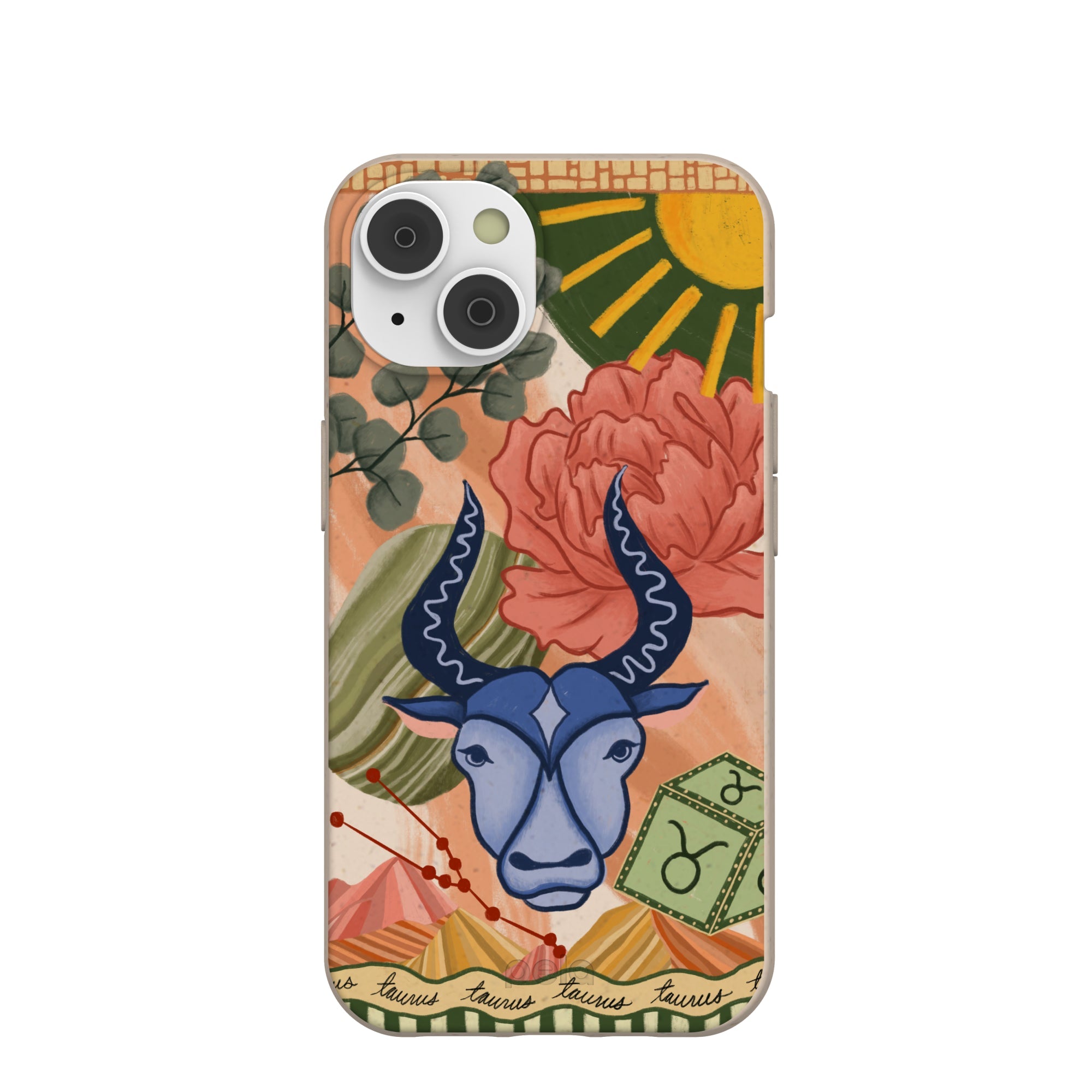 Seashell Taurus Bull iPhone 14/16e Case Refurbished - Pela Case refurbished available on Cerqular