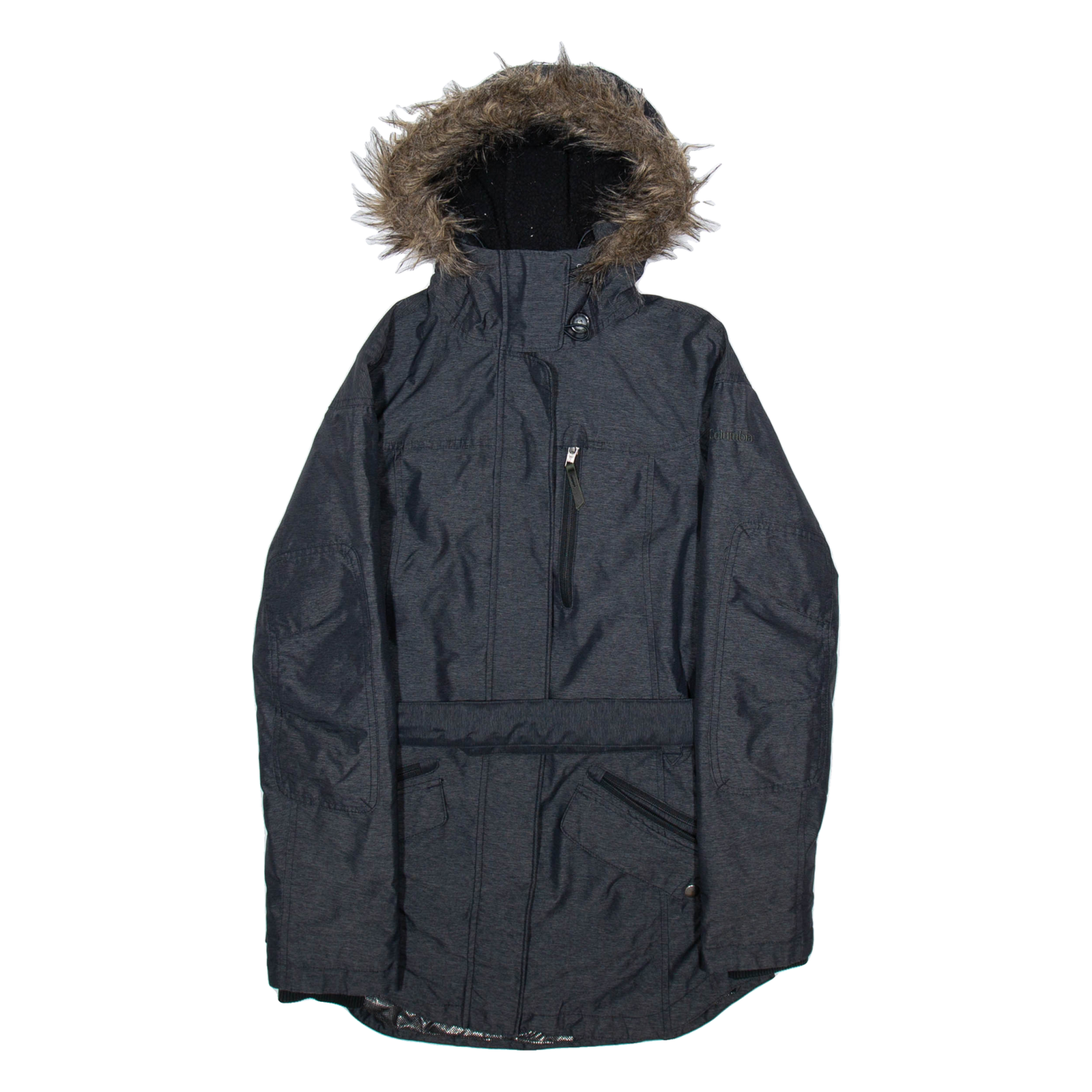 COLUMBIA Womens Parka Coat Grey Nylon Hooded S Refurbished - N/A refurbished available on Cerqular