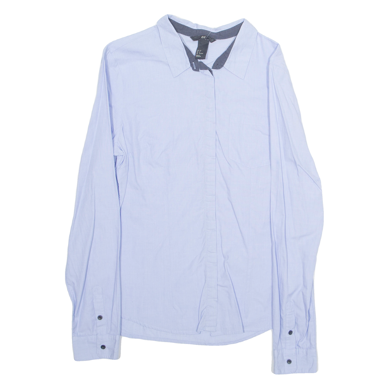 H&M Womens Bardot Shirt Purple Collared Long Sleeve S Refurbished - N/A refurbished available on Cerqular