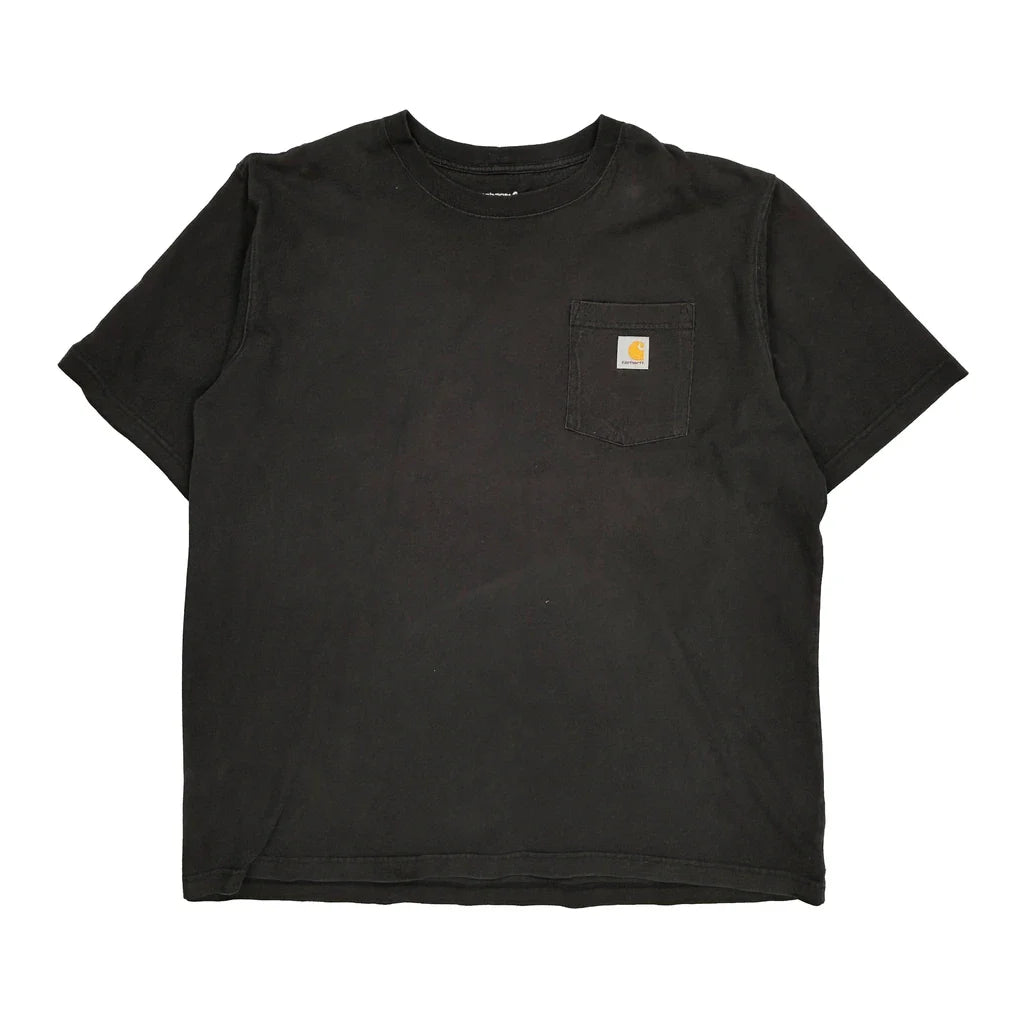 Carhartt T-Shirt - 2XL Black Cotton Refurbished - Thrifted (note: this is a term often used to describe second- refurbished available on Cerqular