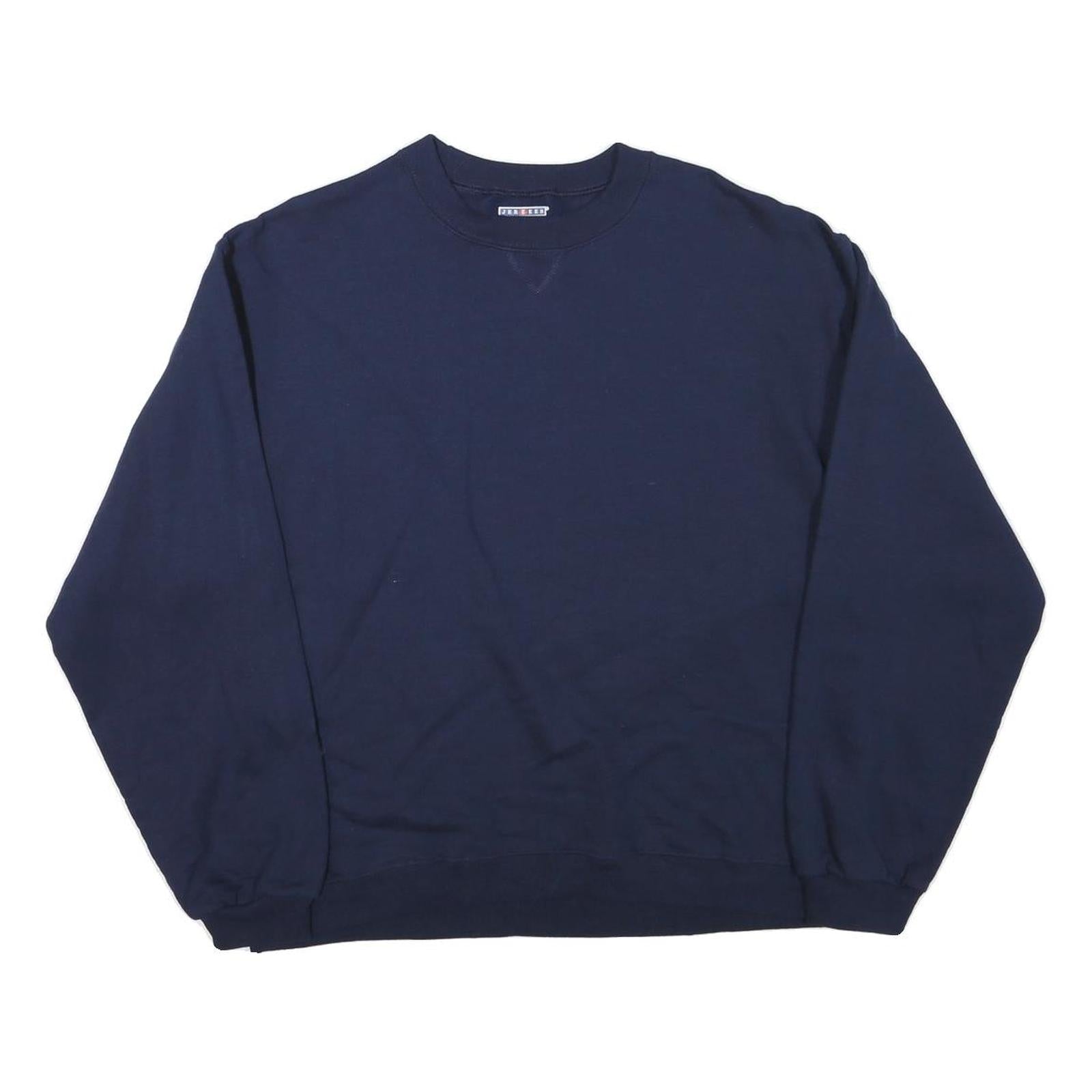 JERZEES Mens Navy Blue Crew Neck M Plain Casual Sweatshirt Cotton Blend Refurbished - N/A refurbished available on Cerqular