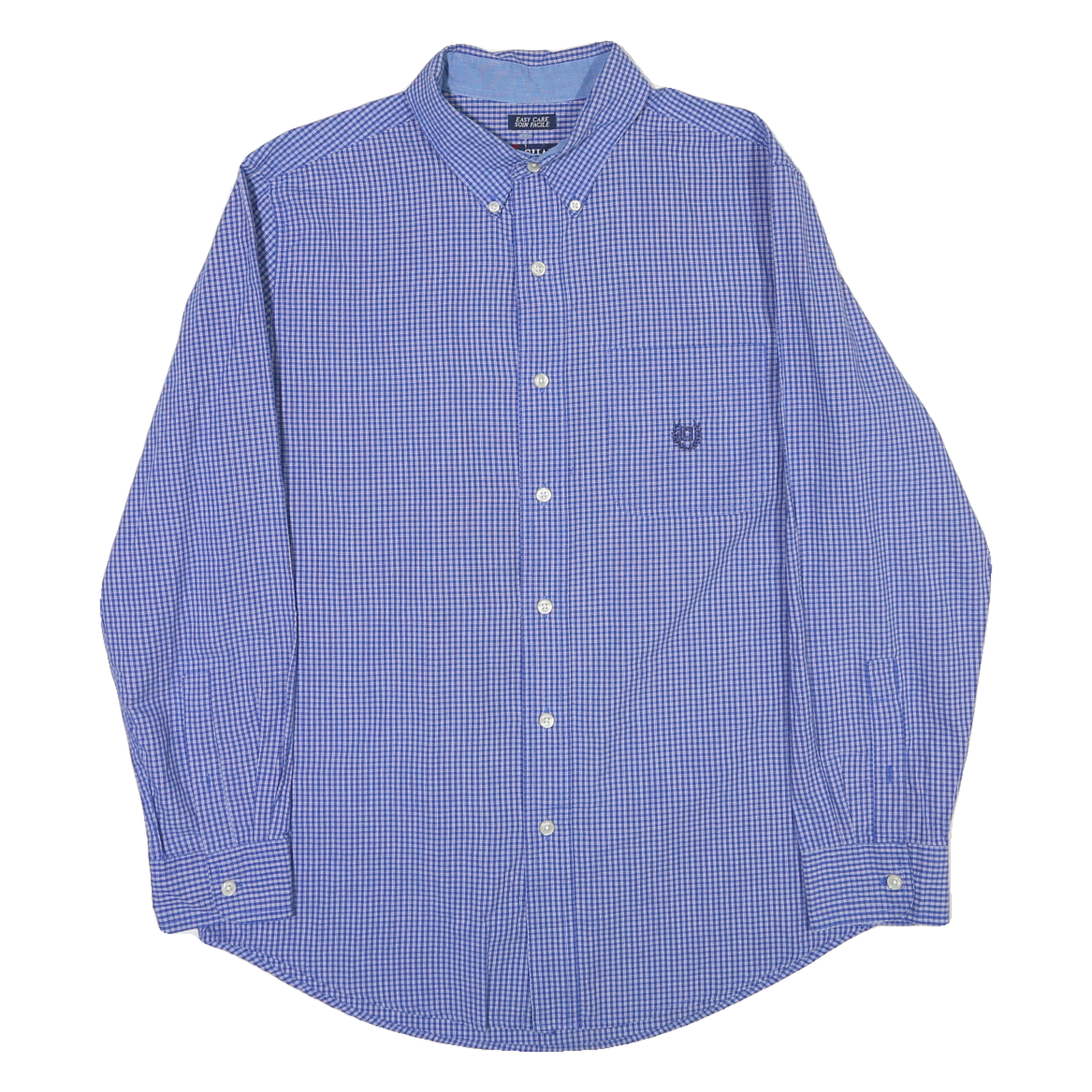 CHAPS Mens Blue & White Check Shirt M Button Down Classic Fit Cotton Blend Refurbished - N/A refurbished available on Cerqular