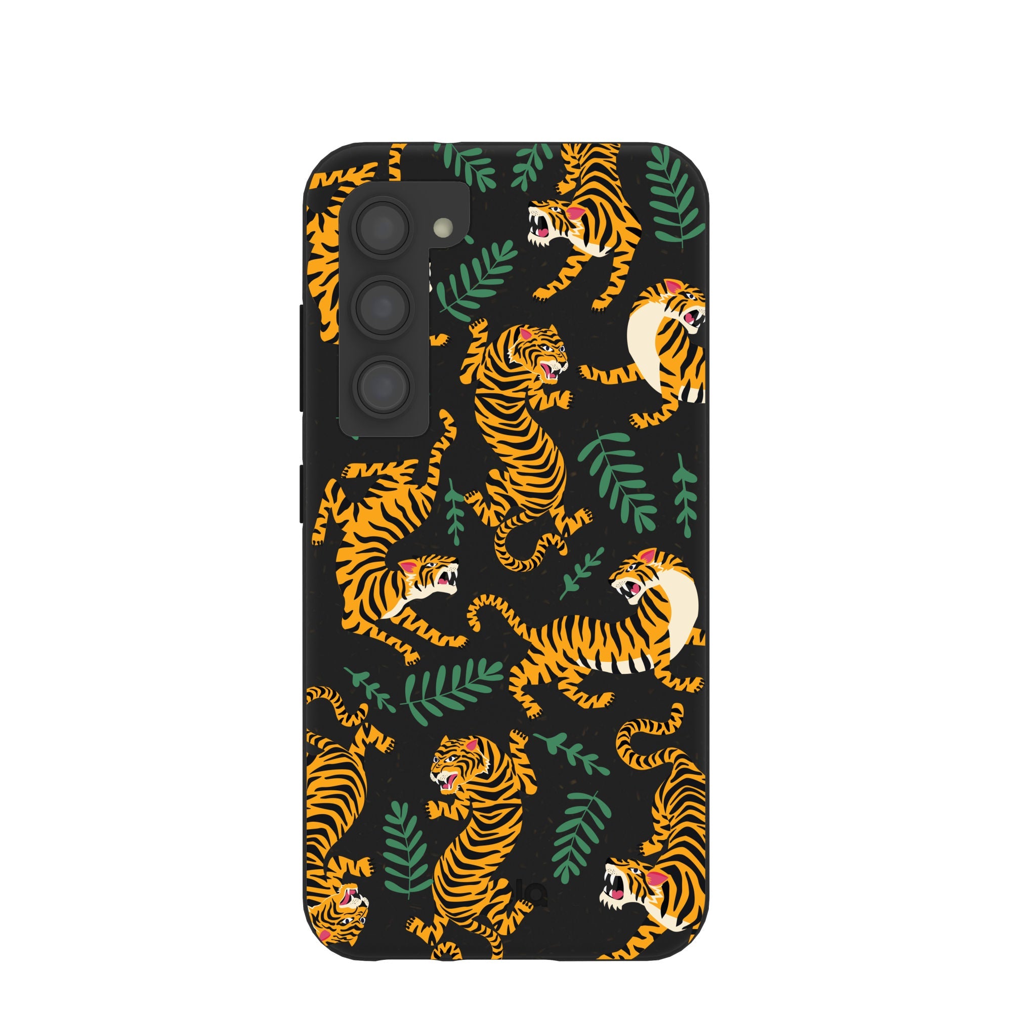 Black Playful Tigers Samsung Galaxy S23 Case Refurbished - Pela Case refurbished available on Cerqular