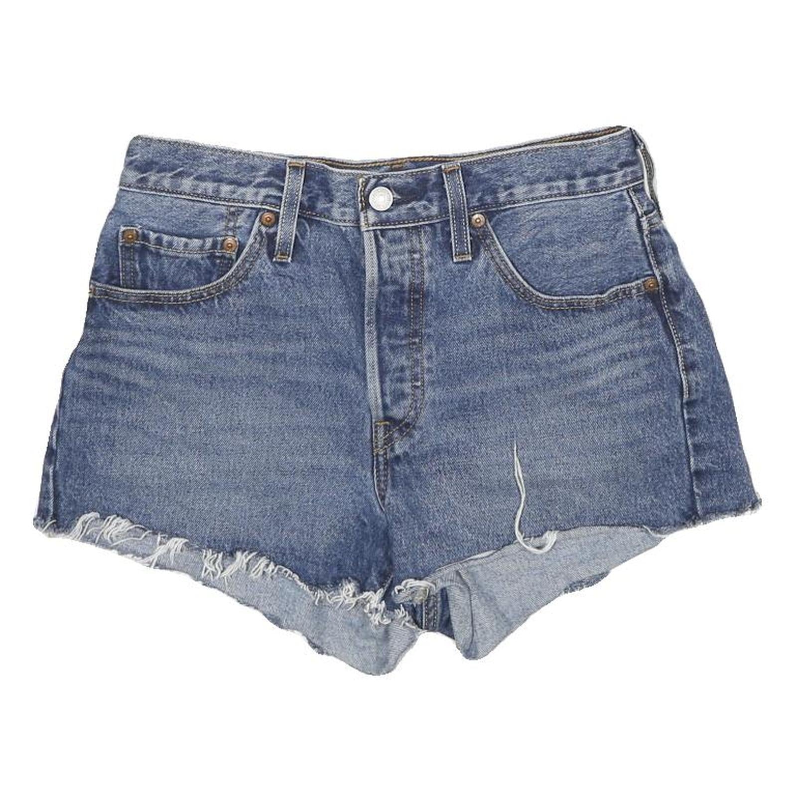 LEVI'S Womens Denim Blue Cut-Off Shorts S W28 Raw Hem Classic Fit Refurbished - N/A refurbished available on Cerqular