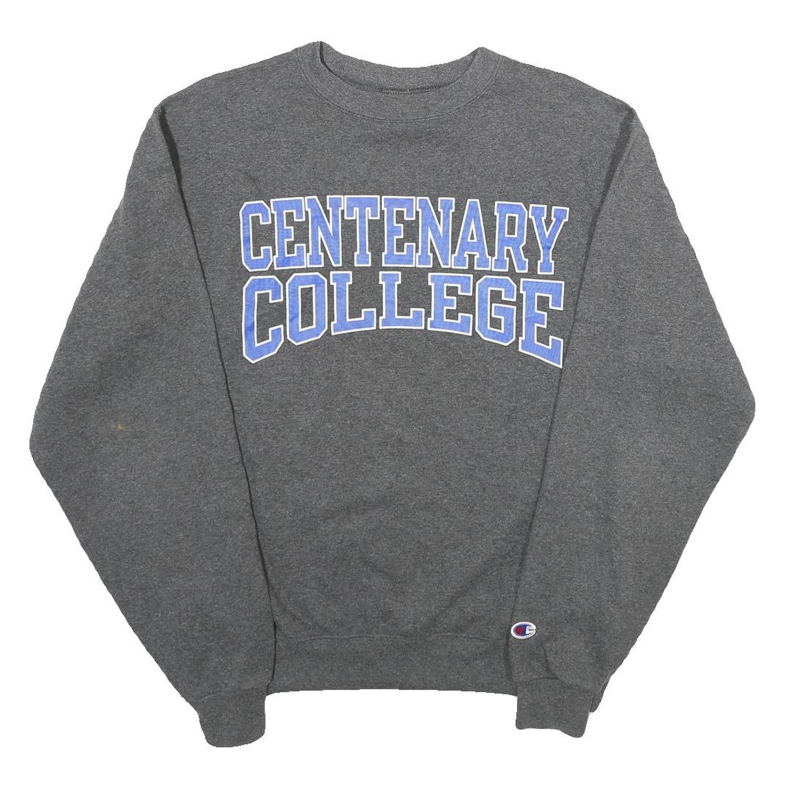 CHAMPION Mens Grey Centenary College Crew Neck S Cotton Blend Sweatshirt Refurbished - N/A refurbished available on Cerqular