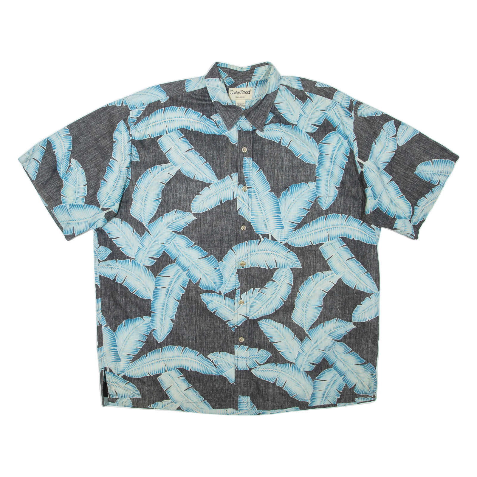 COOKE STREET Mens Hawaiian Shirt Grey Floral 2XL Refurbished - N/A refurbished available on Cerqular
