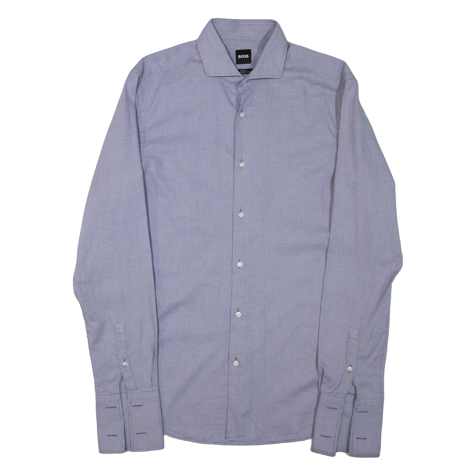 HUGO BOSS Mens Shirt Black Geometric Long Sleeve M Refurbished - N/A refurbished available on Cerqular