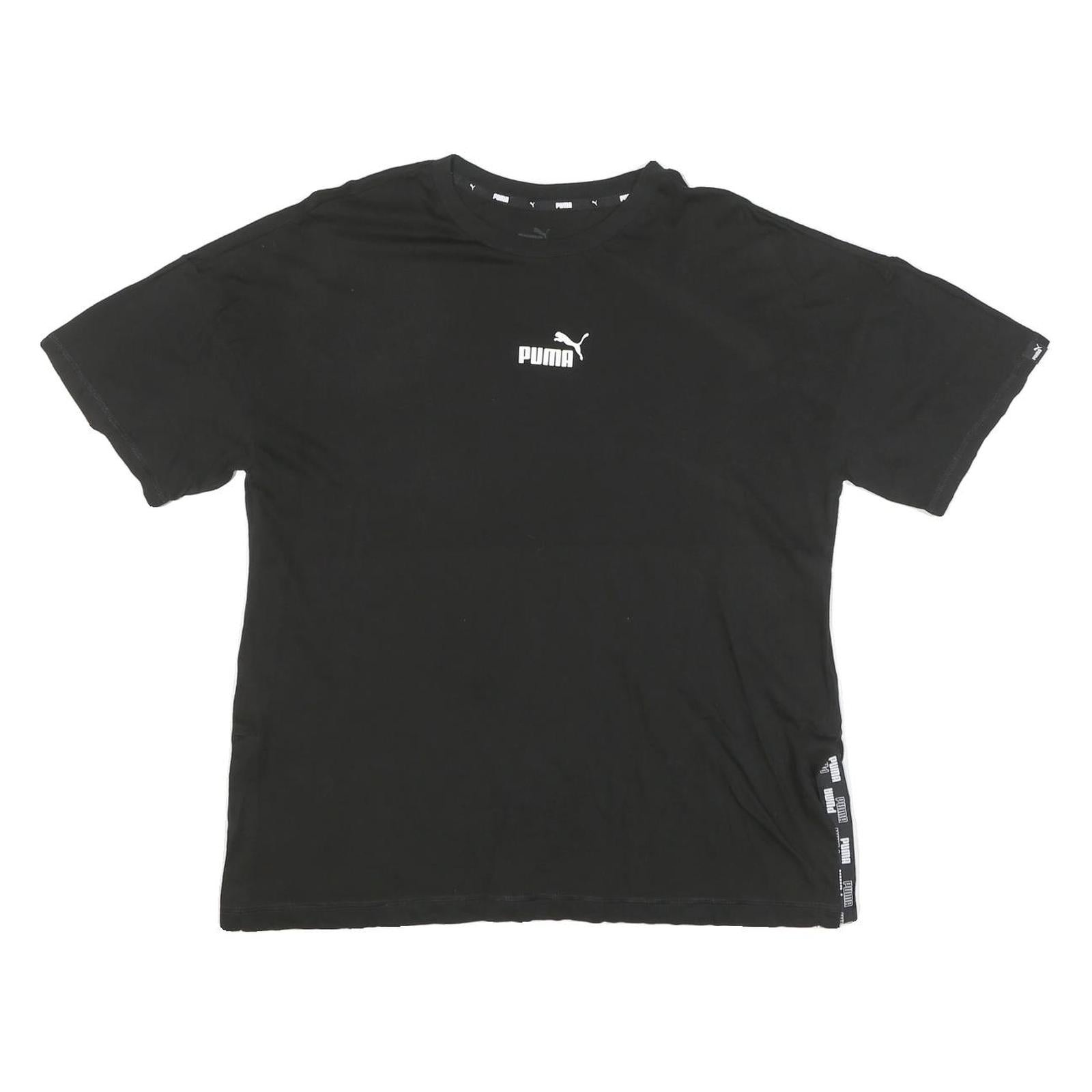 PUMA Womens Black Graphic T-Shirt M Short Sleeve Crew Neck Logo Stripe Refurbished - N/A refurbished available on Cerqular