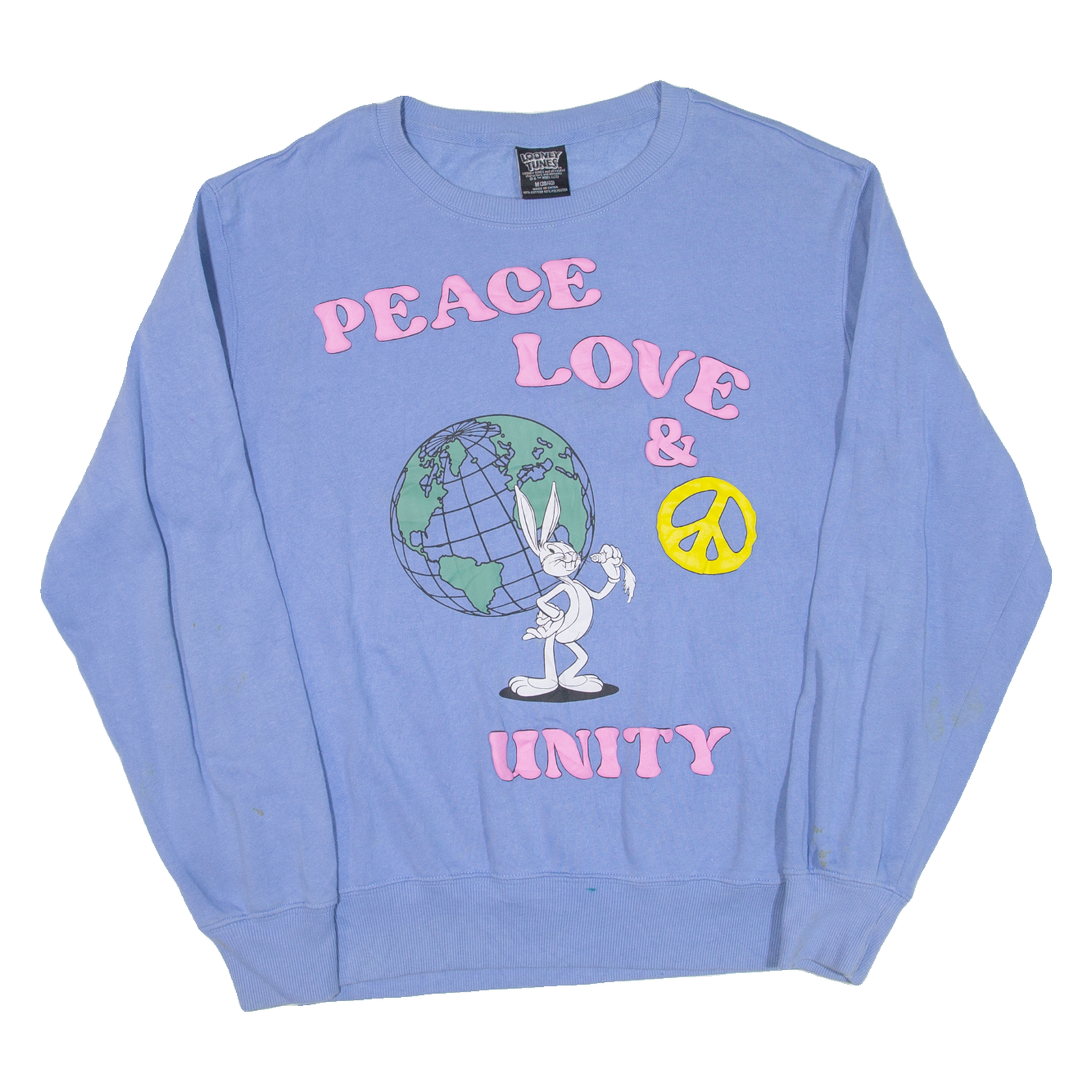 LOONEY TUNES Peace Love And Unity Womens Sweatshirt Blue M Refurbished - N/A refurbished available on Cerqular